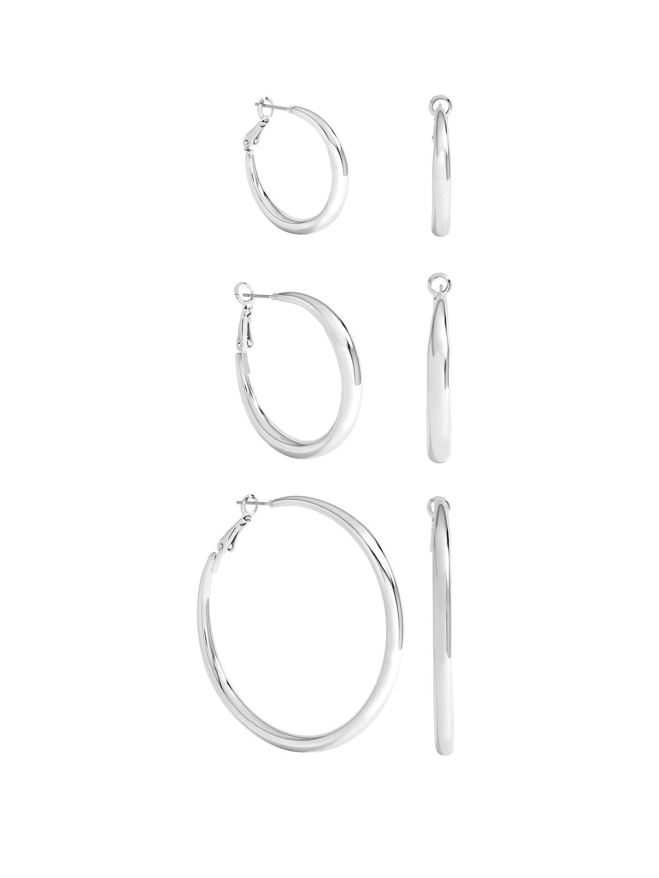 Mood Mood Silver Plated Polished Hoop Multipack