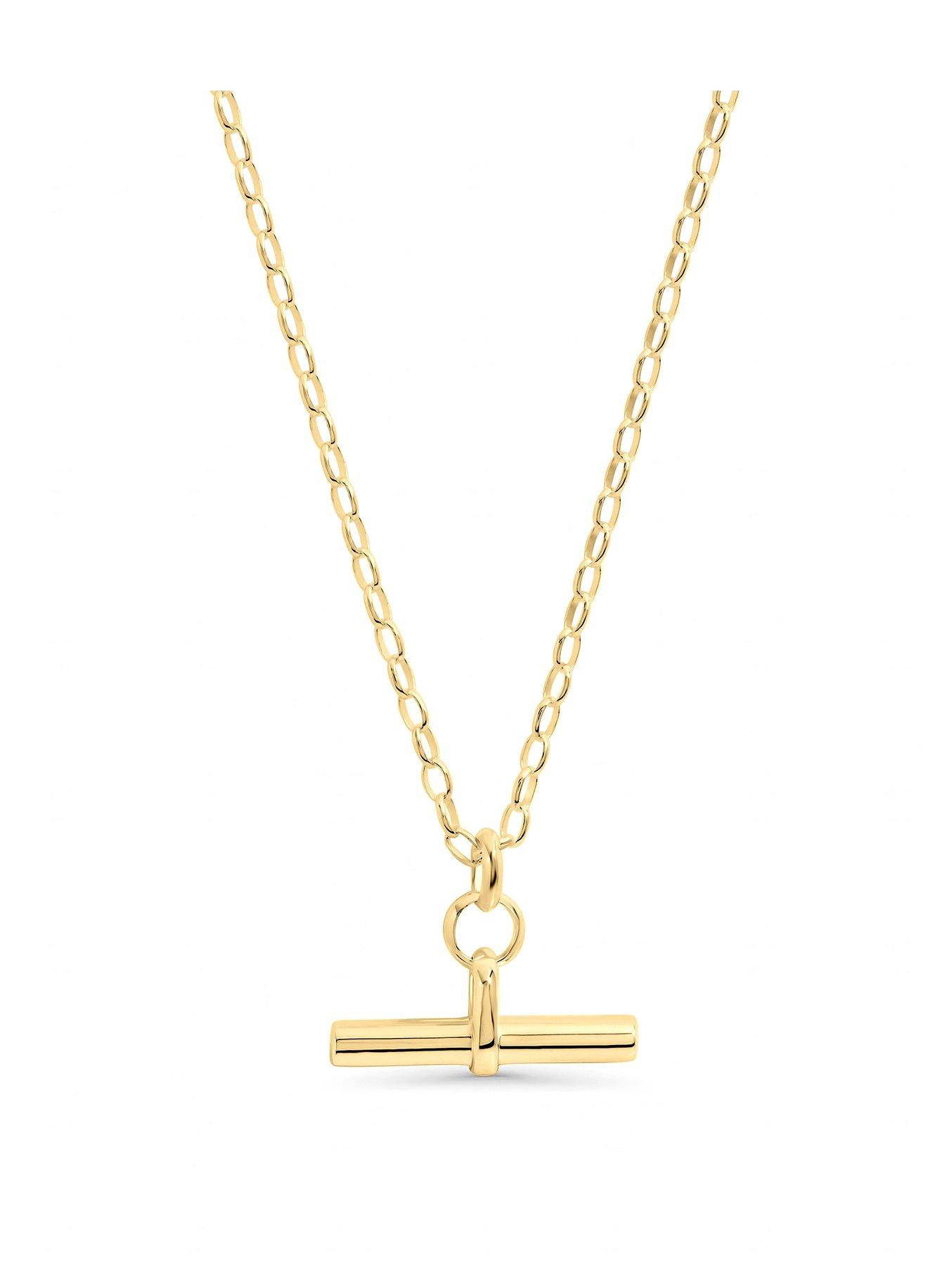 Inicio Inicio Gold T-Bar Necklace - Gift Pouch
