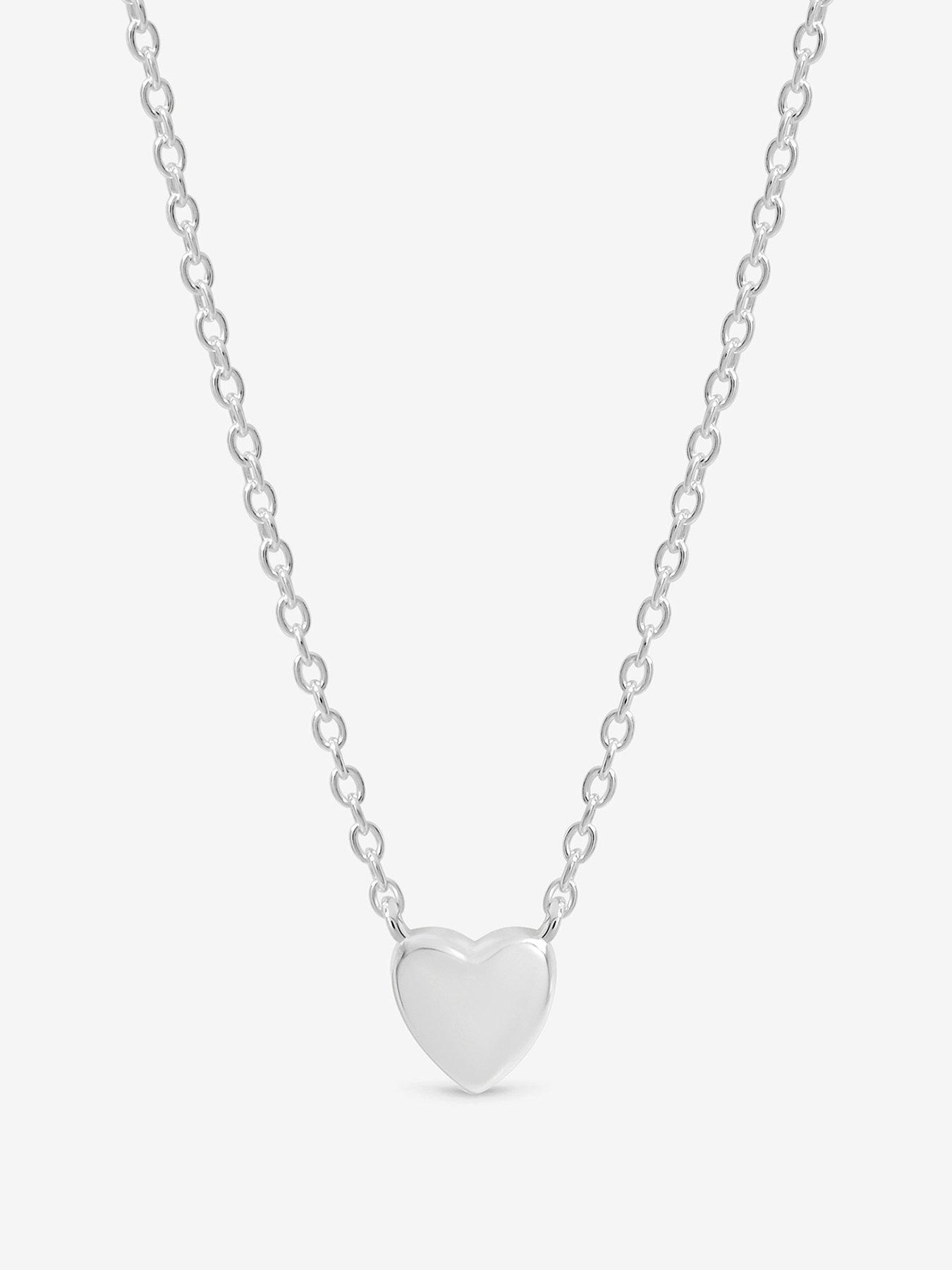 Jon Richard Simply Silver 925 Sterling Silver Fine Polished Heart Necklace - Gift Pouch