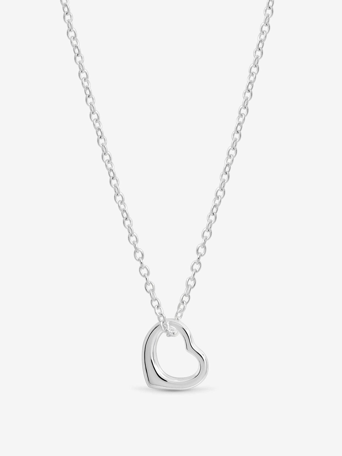 Jon Richard Simply Silver 925 Sterling Silver Open Heart Necklace - Gift Pouch