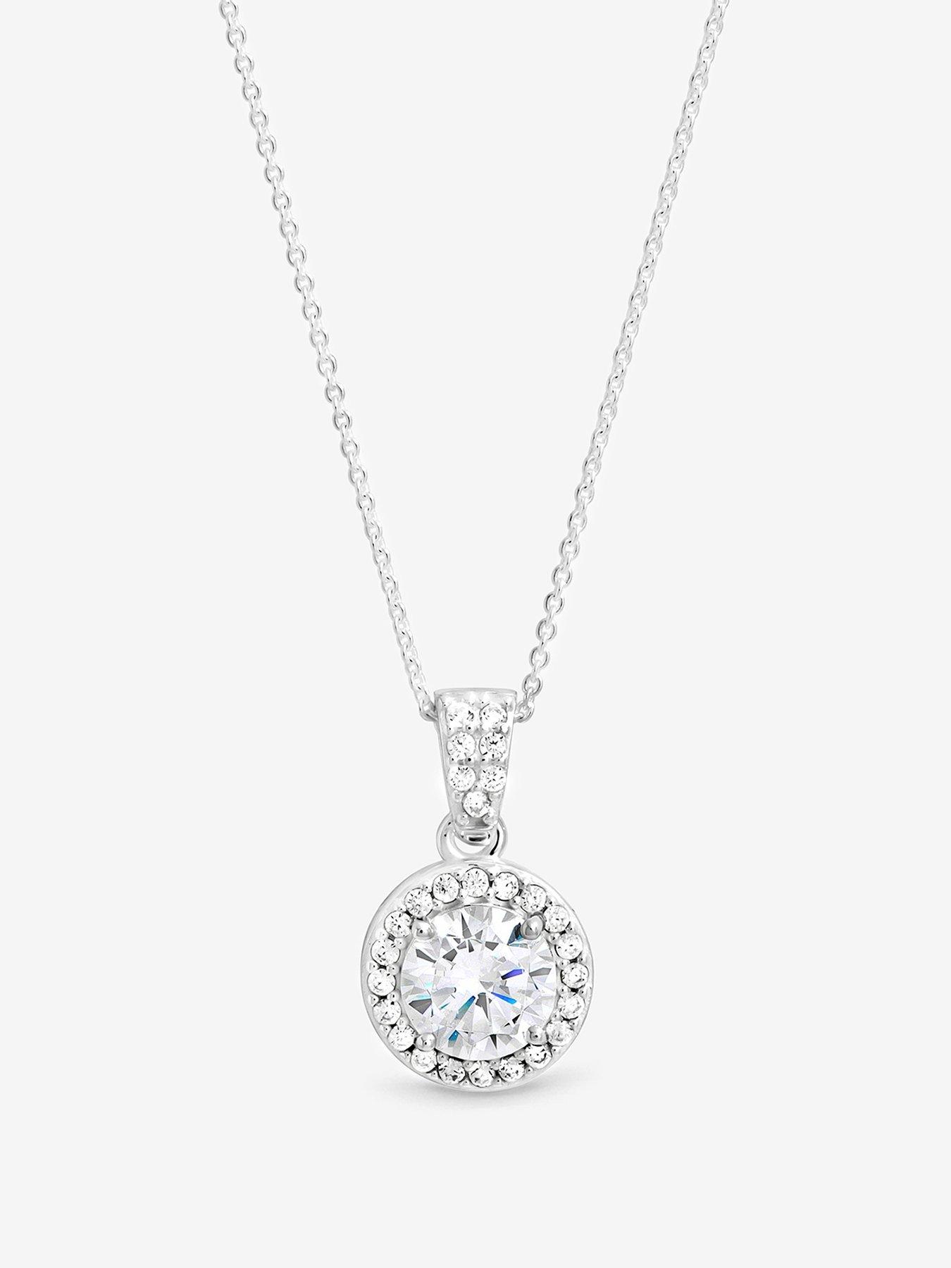 Jon Richard Simply Silver 925 Sterling Silver Clara Halo Pendant - Gift Pouch
