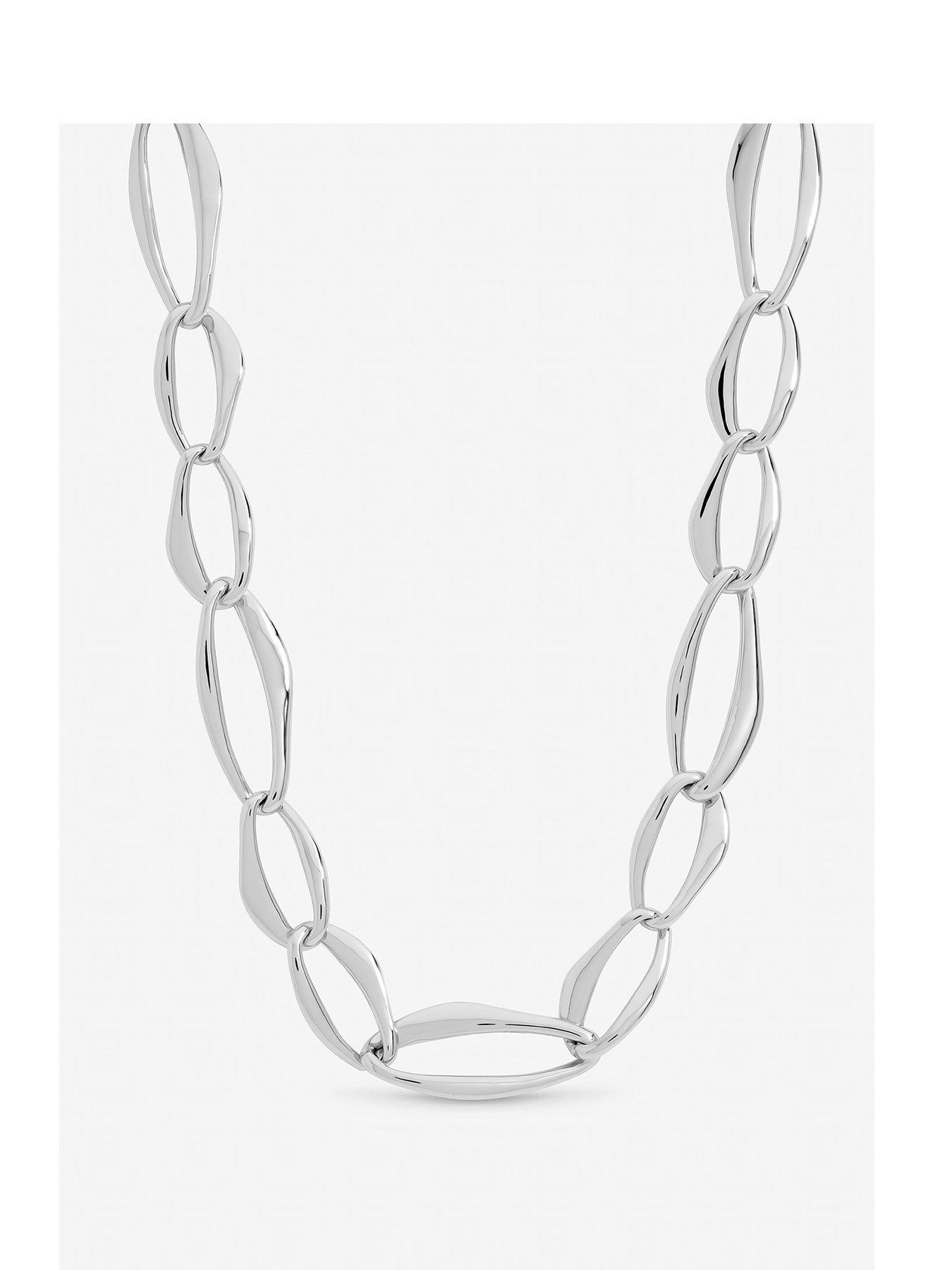 Mood Mood Silver Plated Large Link Chain Necklace