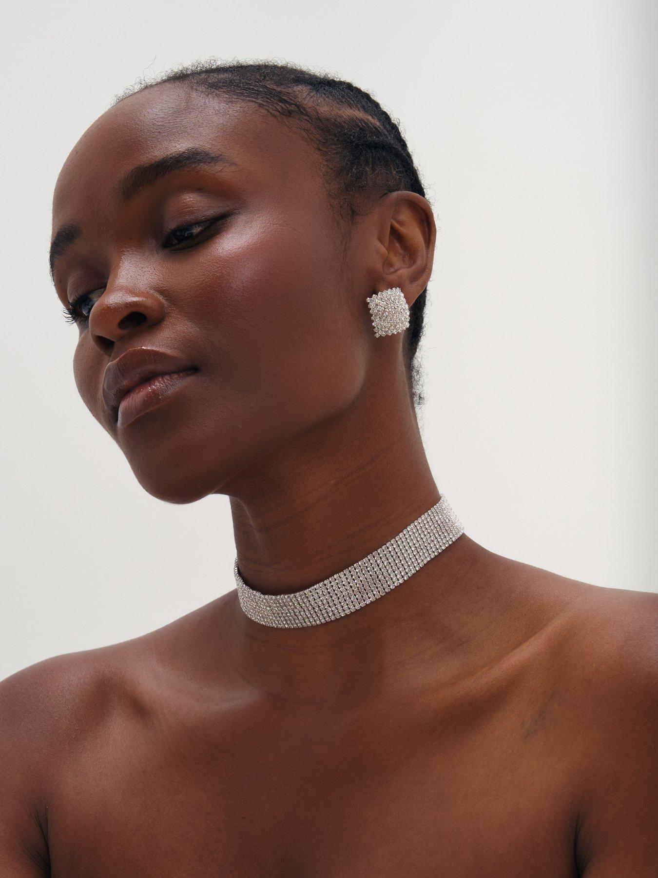 Image 3 of 3 of Mood Silver Crystal Choker