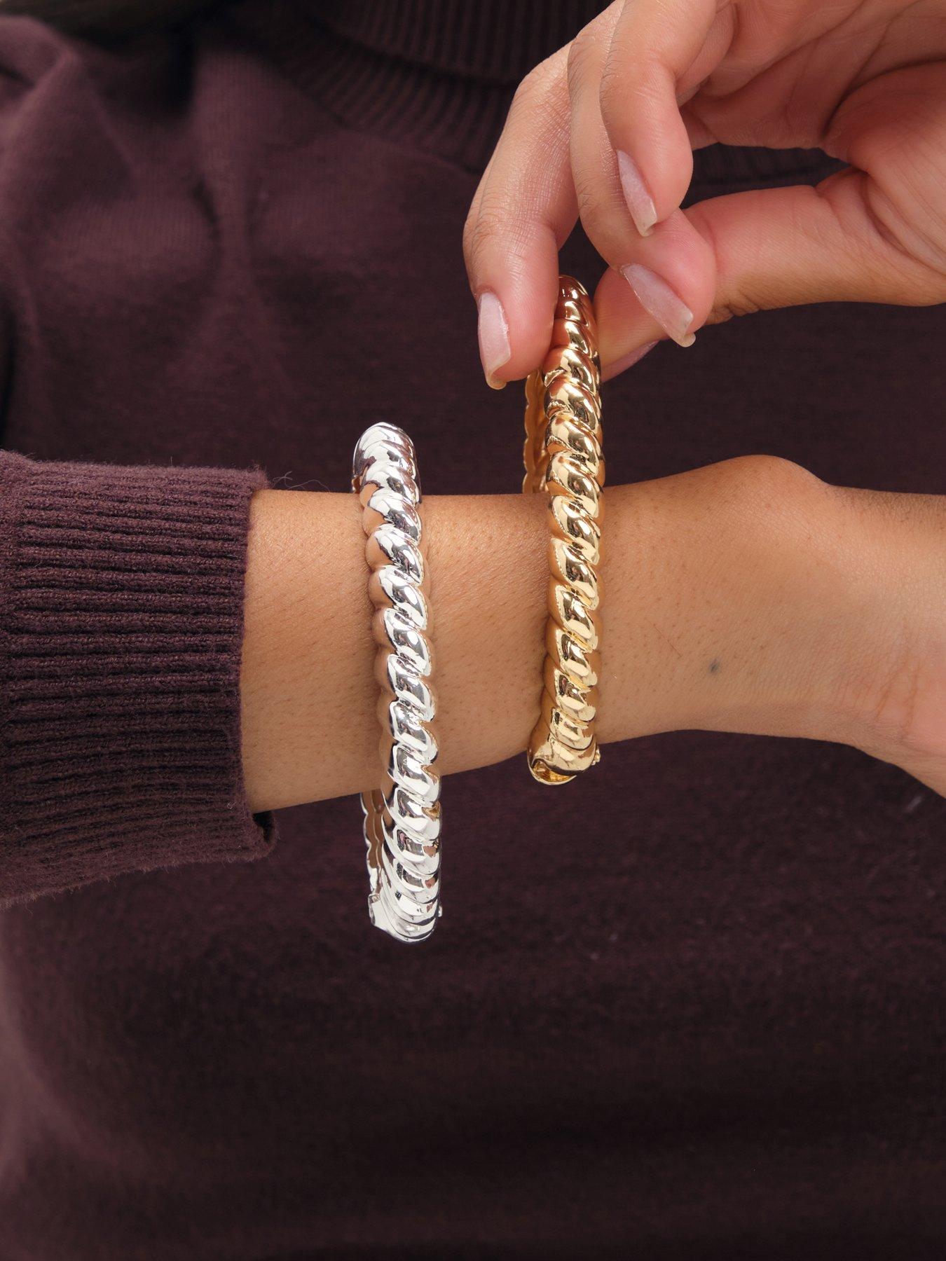 Image 2 of 3 of Jon Richard Gold Plated Ridge Bangle