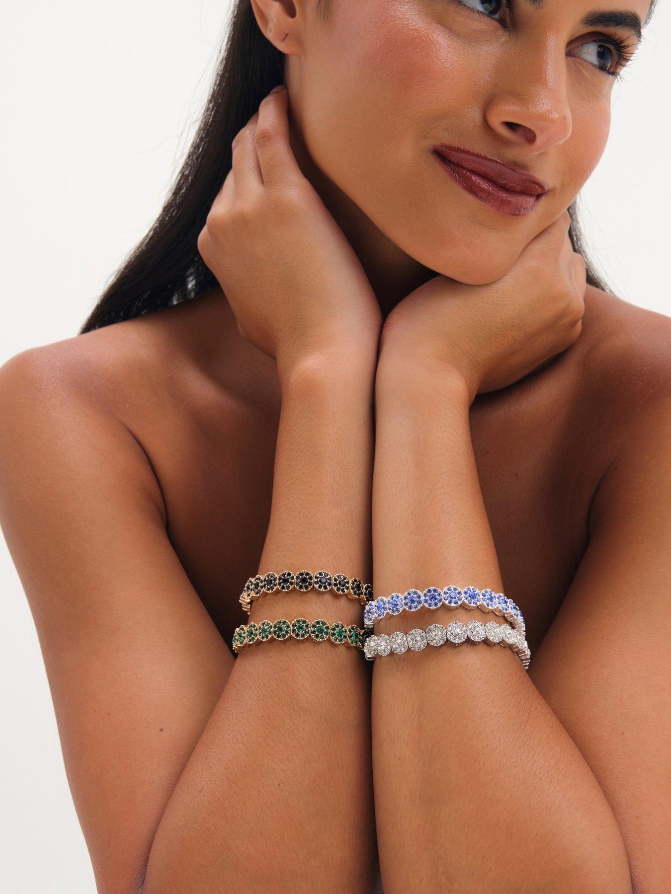 Image 3 of 3 of Jon Richard Gold Plated And Jet Stretch Bracelet