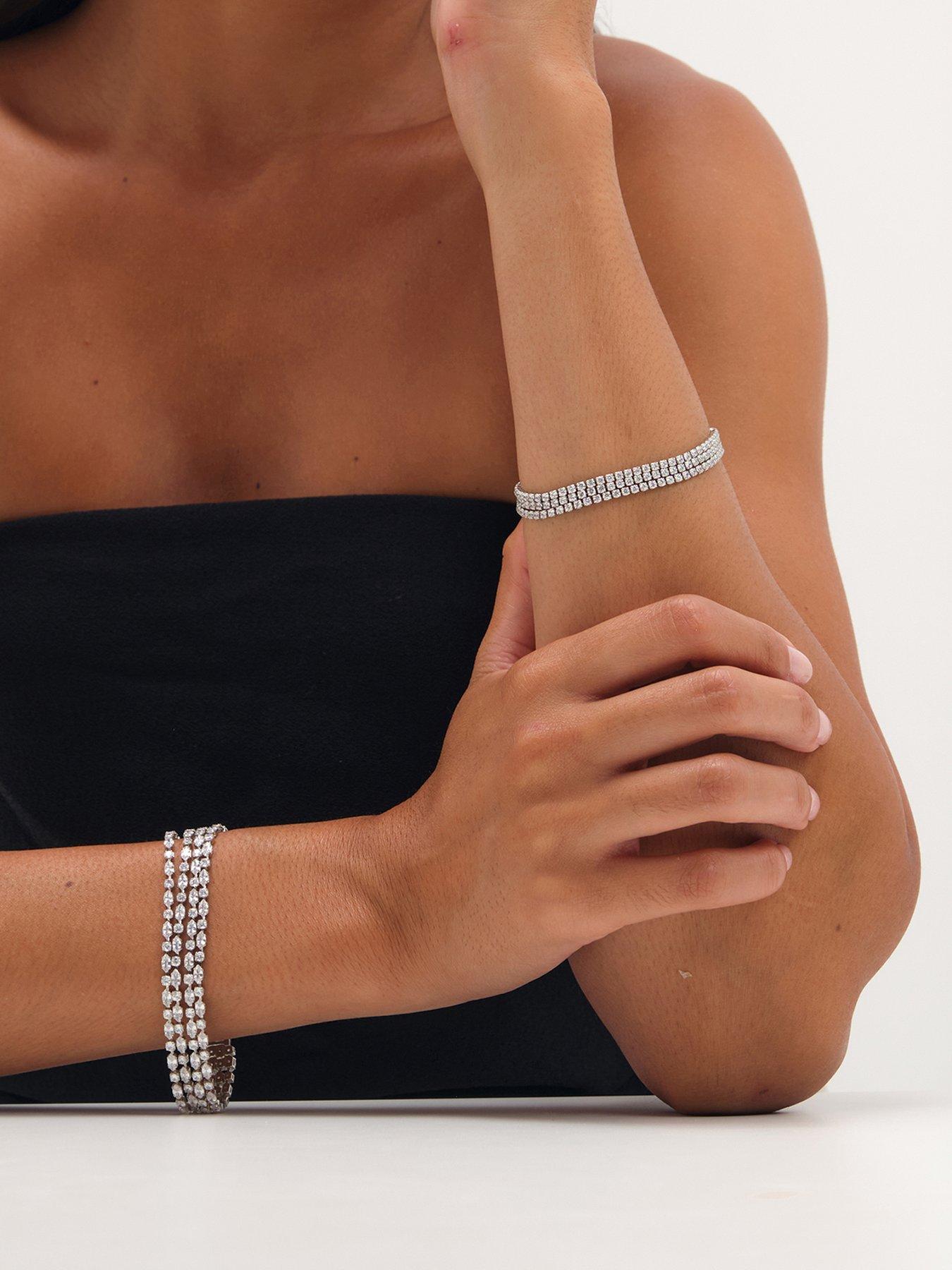 Jon Richard Jon Richard Cubic Zirconia Multi Row Bracelet