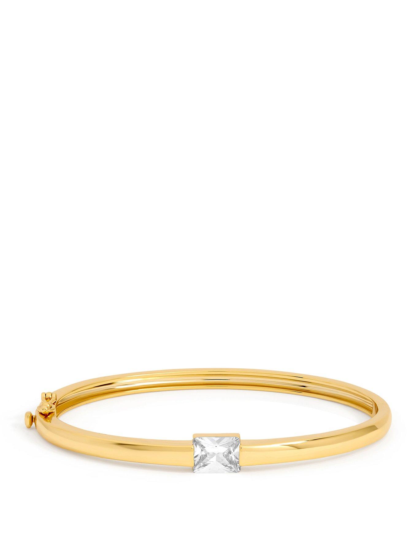 Jon Richard Jon Richard Gold Plated And Cubic Zirconia Polished Bangle