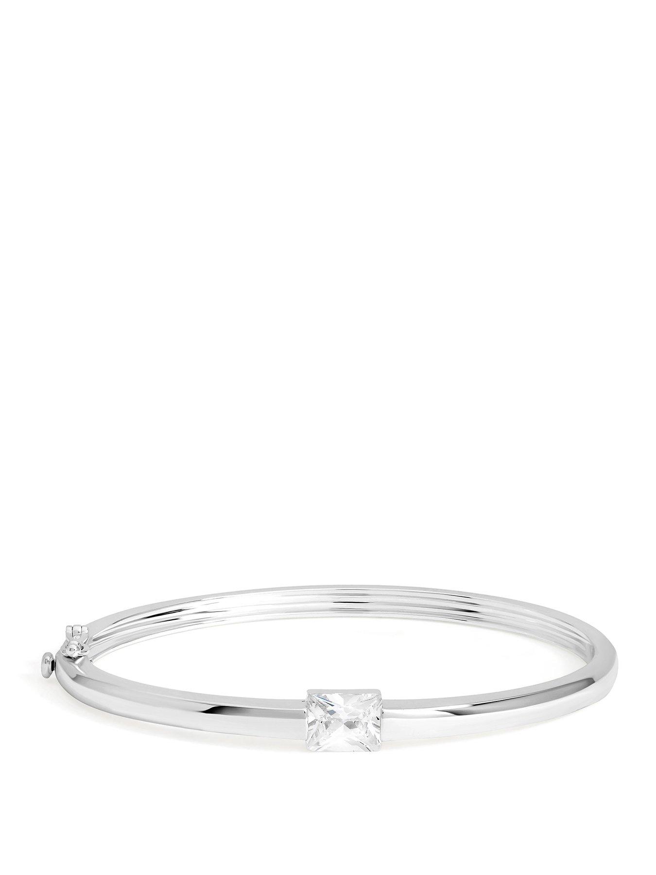Image 1 of 3 of Jon Richard Silver Plated And Cubic Zirconia Polished Bangle