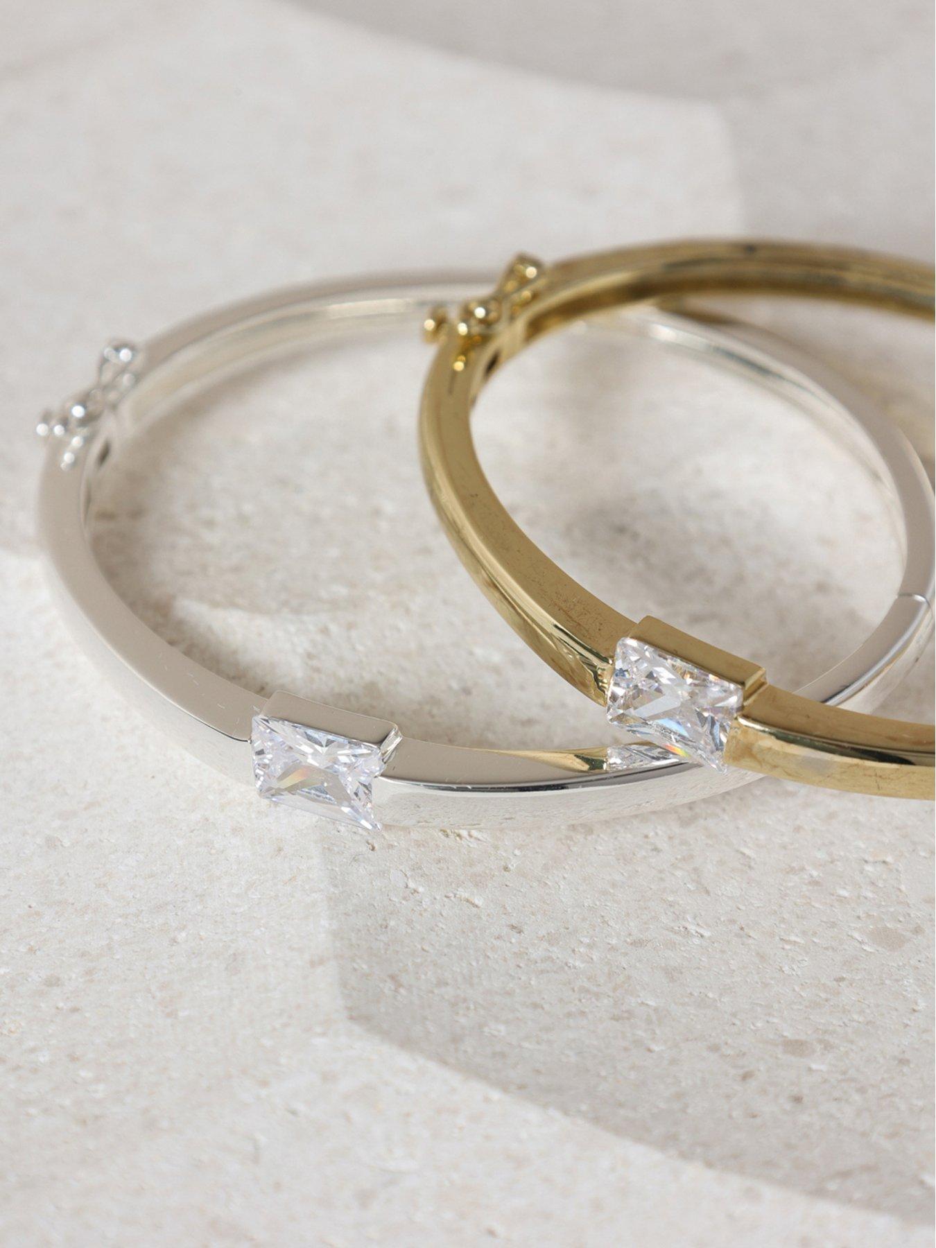 Image 3 of 3 of Jon Richard Silver Plated And Cubic Zirconia Polished Bangle