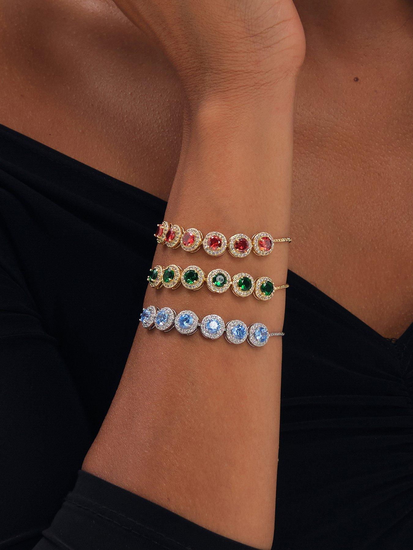 Jon Richard Gold Plated Emerald Toggle Bracelet