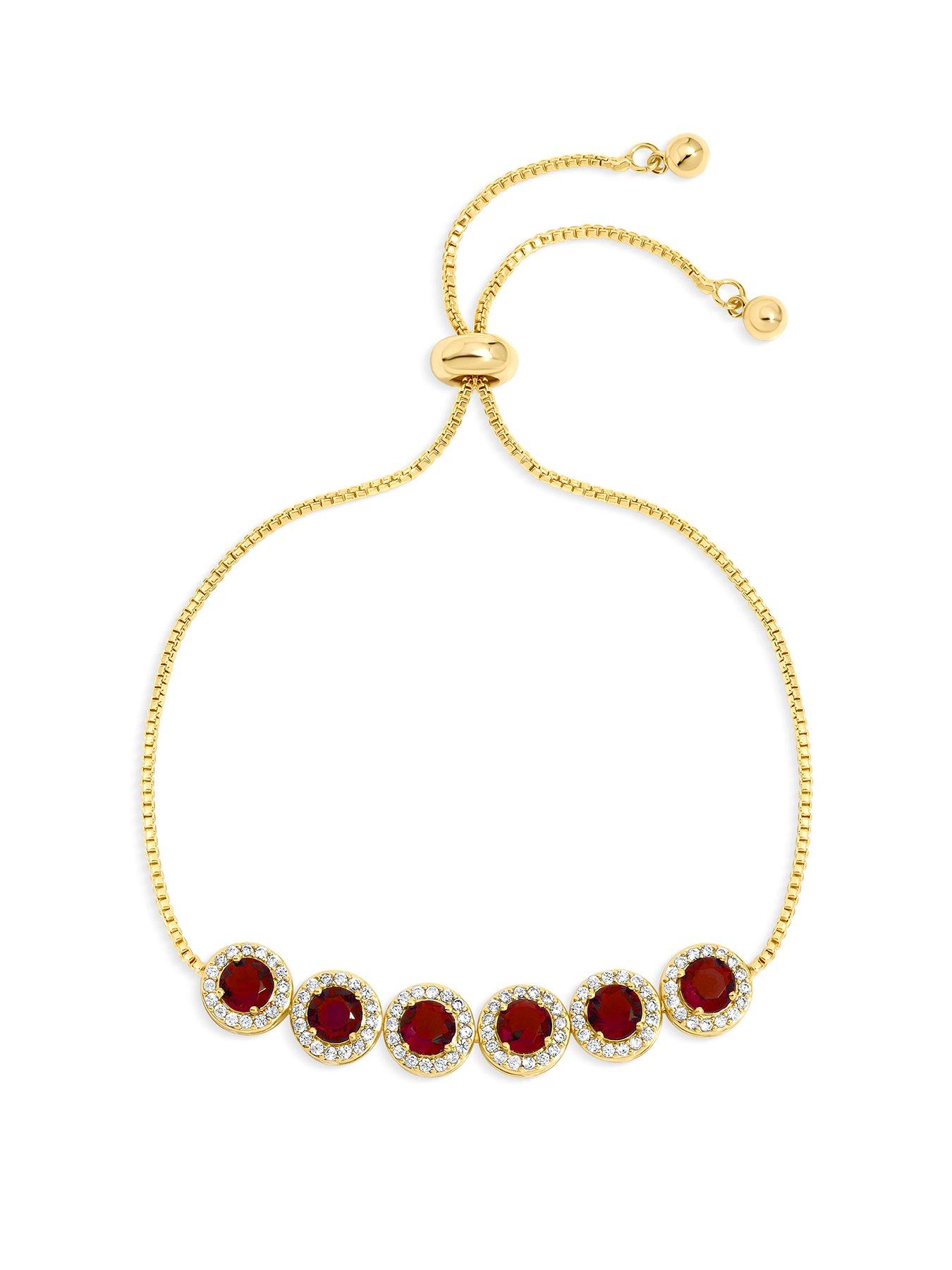 Image 1 of 3 of Jon Richard Gold Plated Red Toggle Bracelet