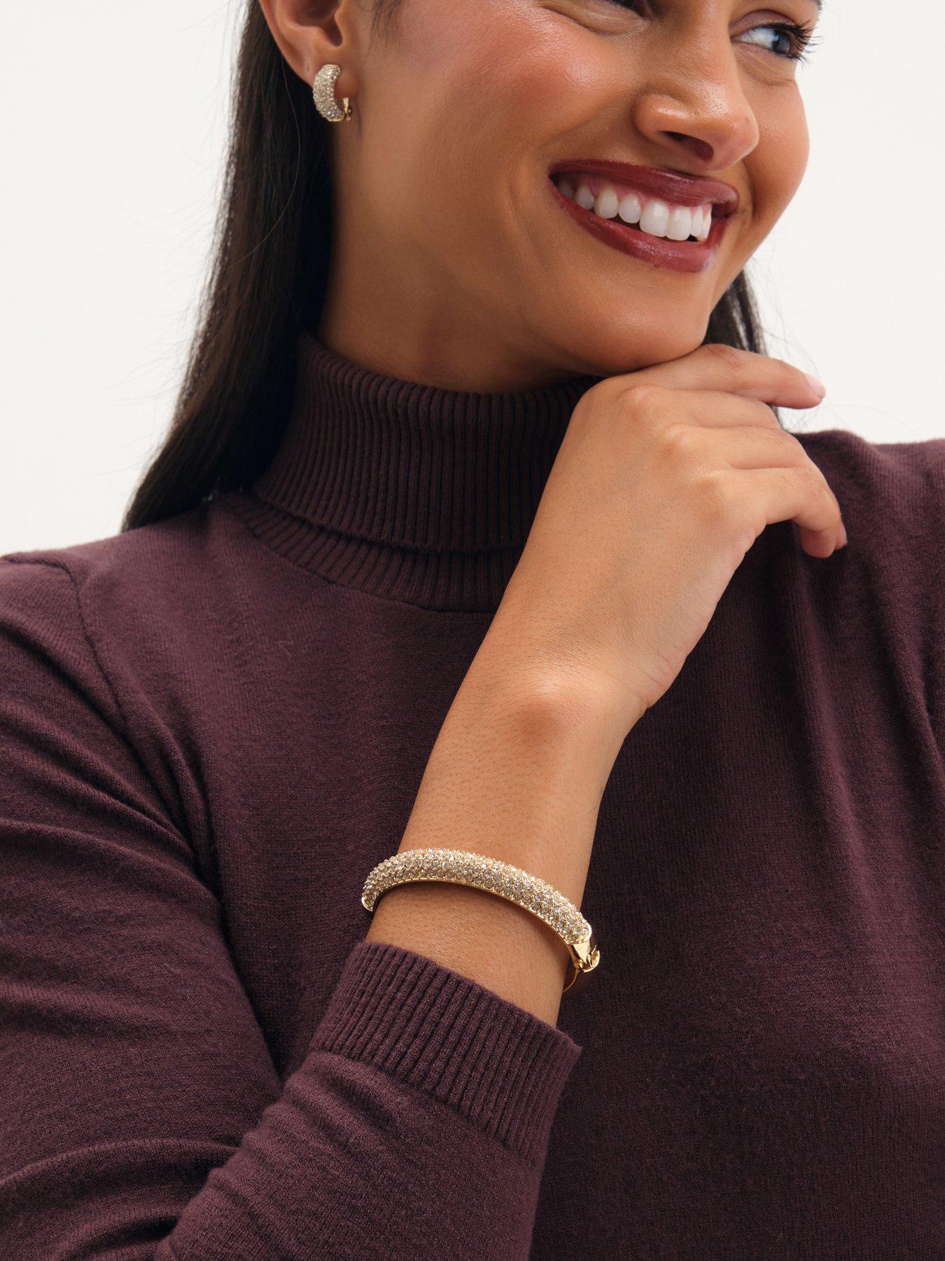 Image 3 of 3 of Jon Richard Gold Plated Pave Bangle