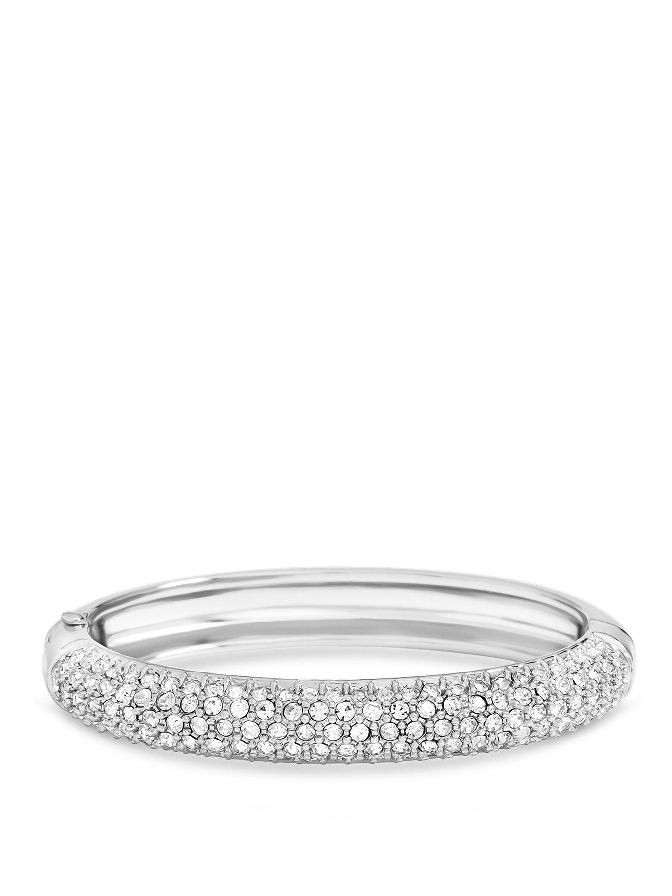 Image 1 of 2 of Jon Richard Rhodium Plated Pave Bangle