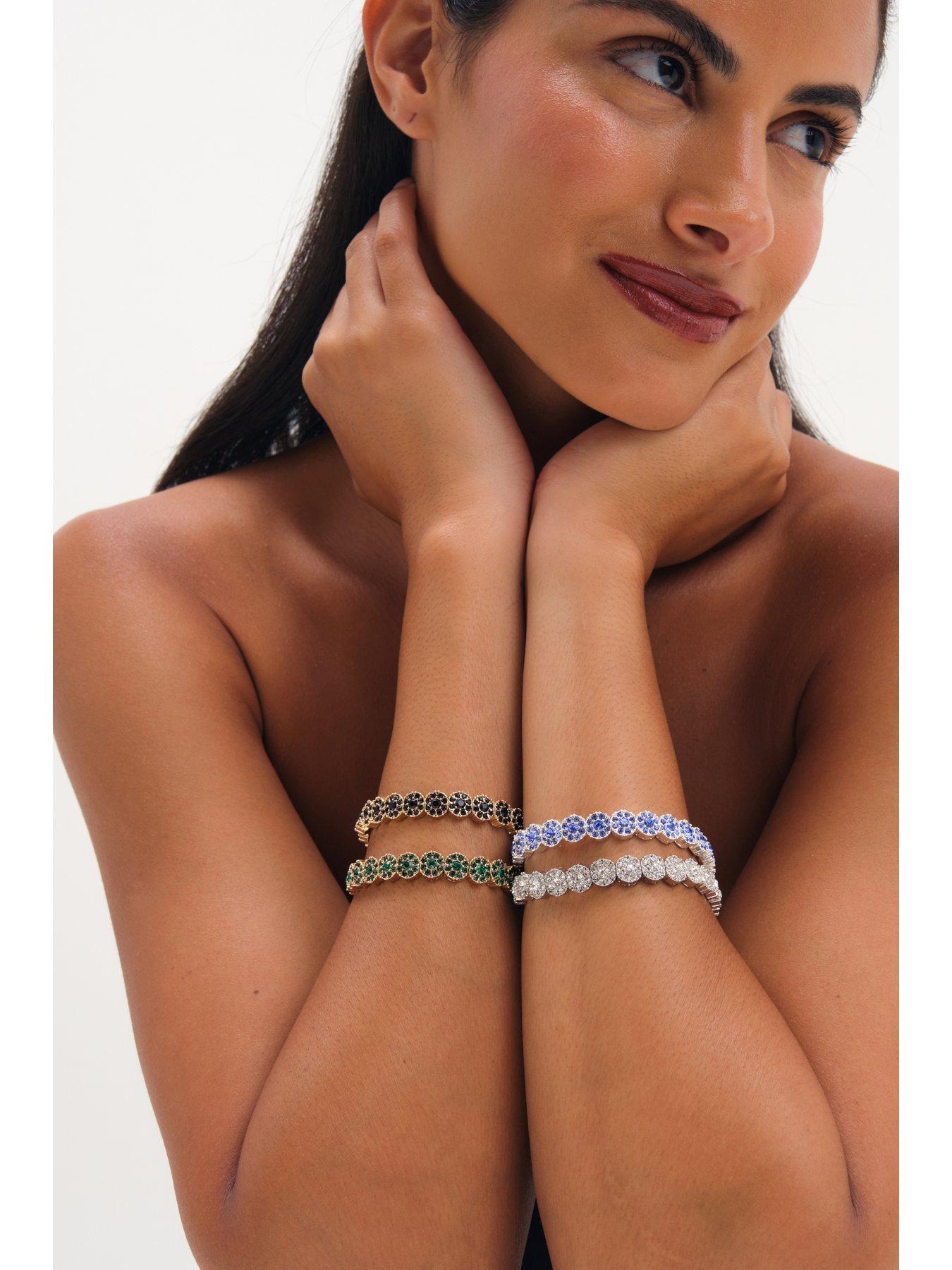 Image 3 of 3 of Jon Richard Jon Richard Gold Plated And Emerald Stretch Bracelet