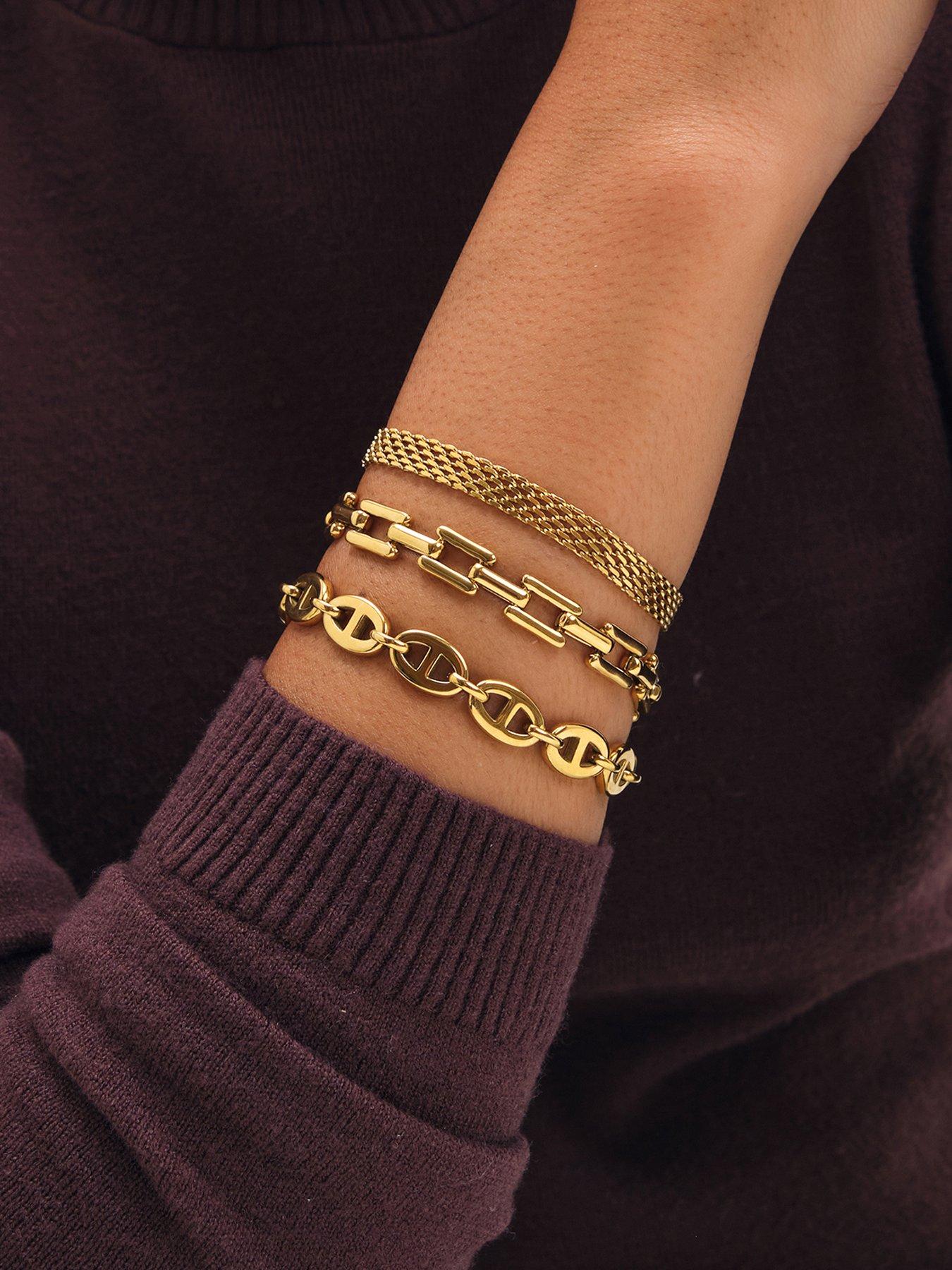 Jon Richard Gold Plated Crystal And Chain Bracelet