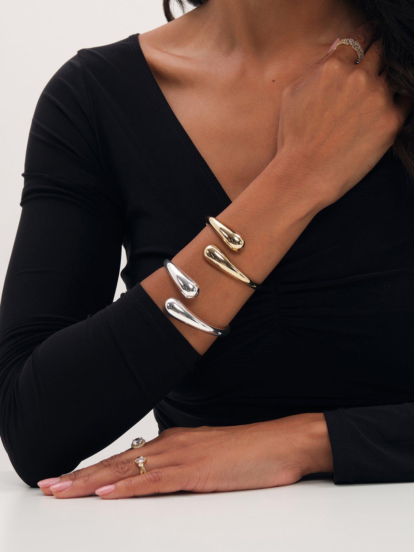 Jon Richard Gold Polished Open Bangle