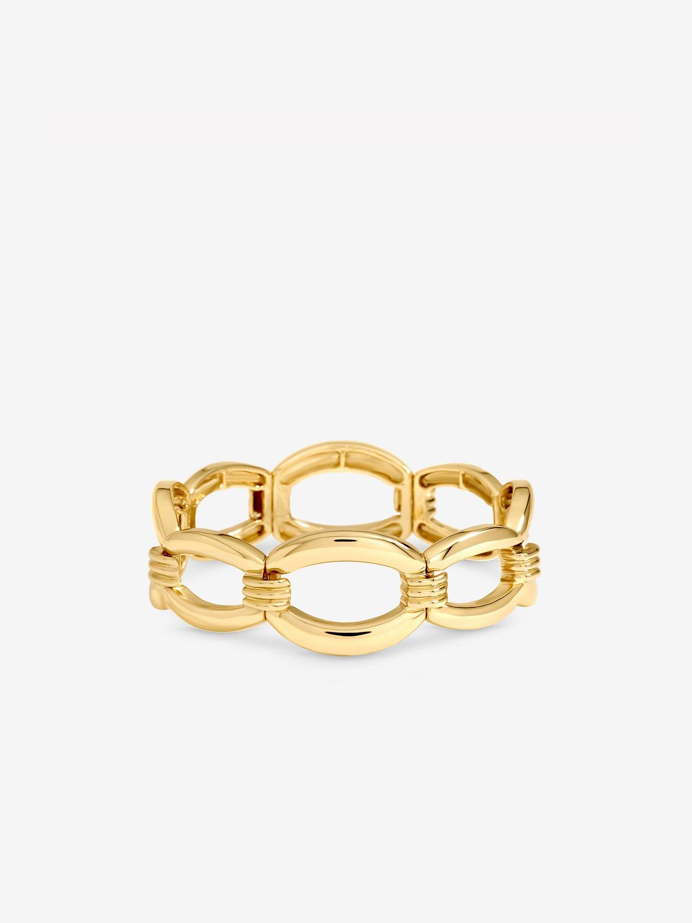 Image 2 of 3 of Jon Richard Jon Richard Gold Plated Chain Stretch Bracelet