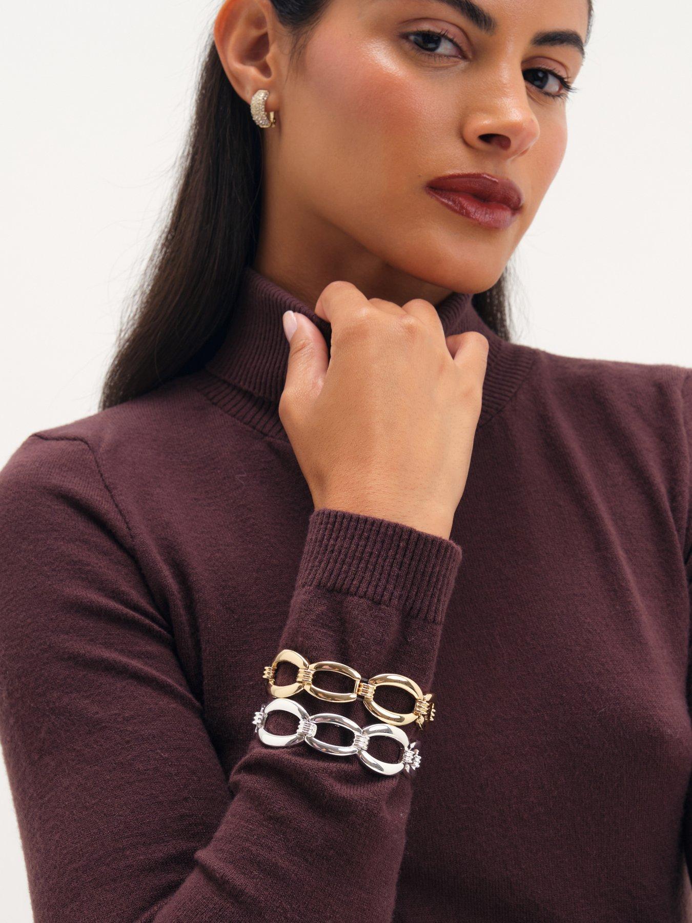 Image 3 of 3 of Jon Richard Jon Richard Gold Plated Chain Stretch Bracelet