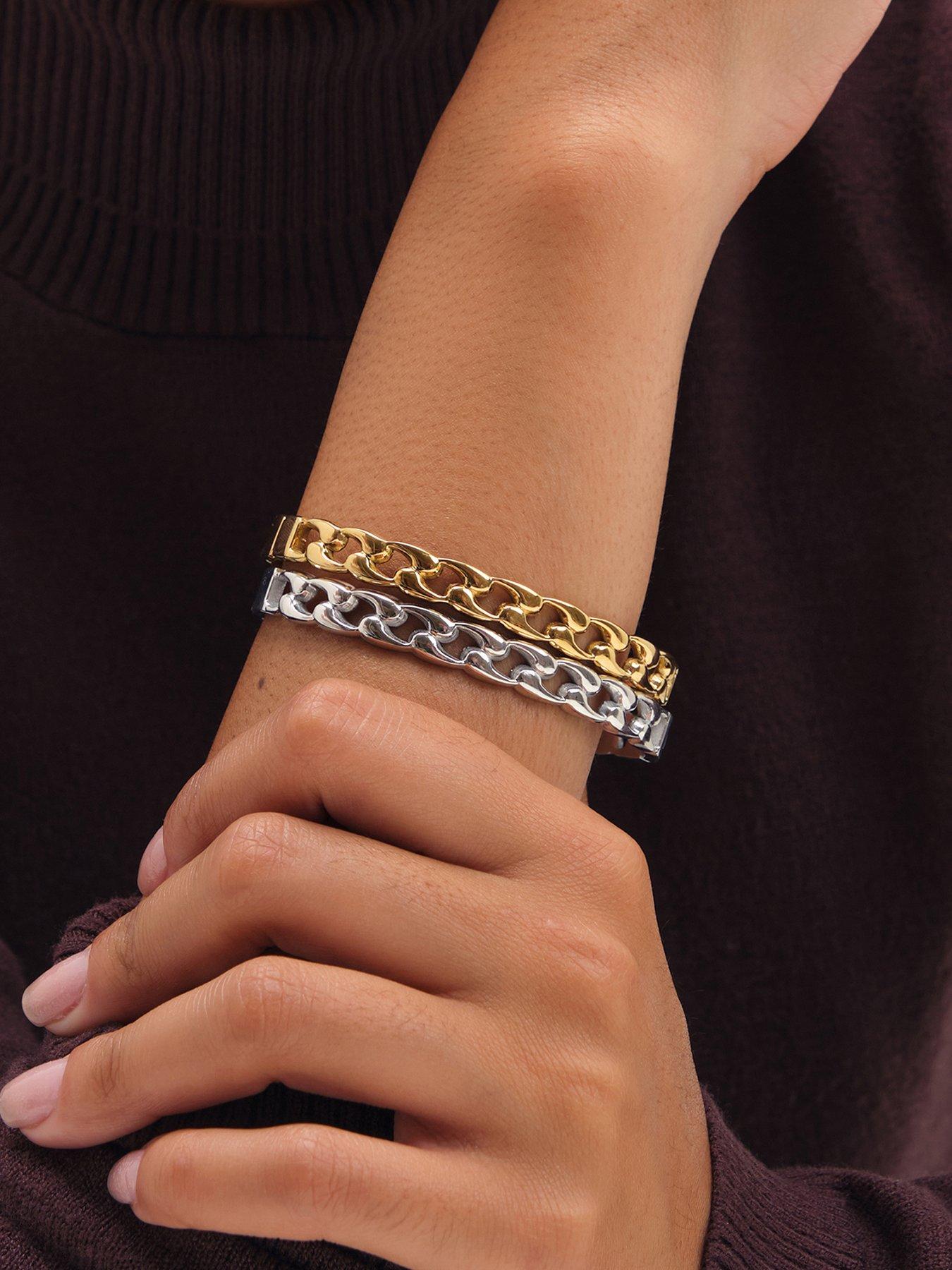 Jon Richard Jon Richard Gold Plated Chain Stainless Steel Bangle
