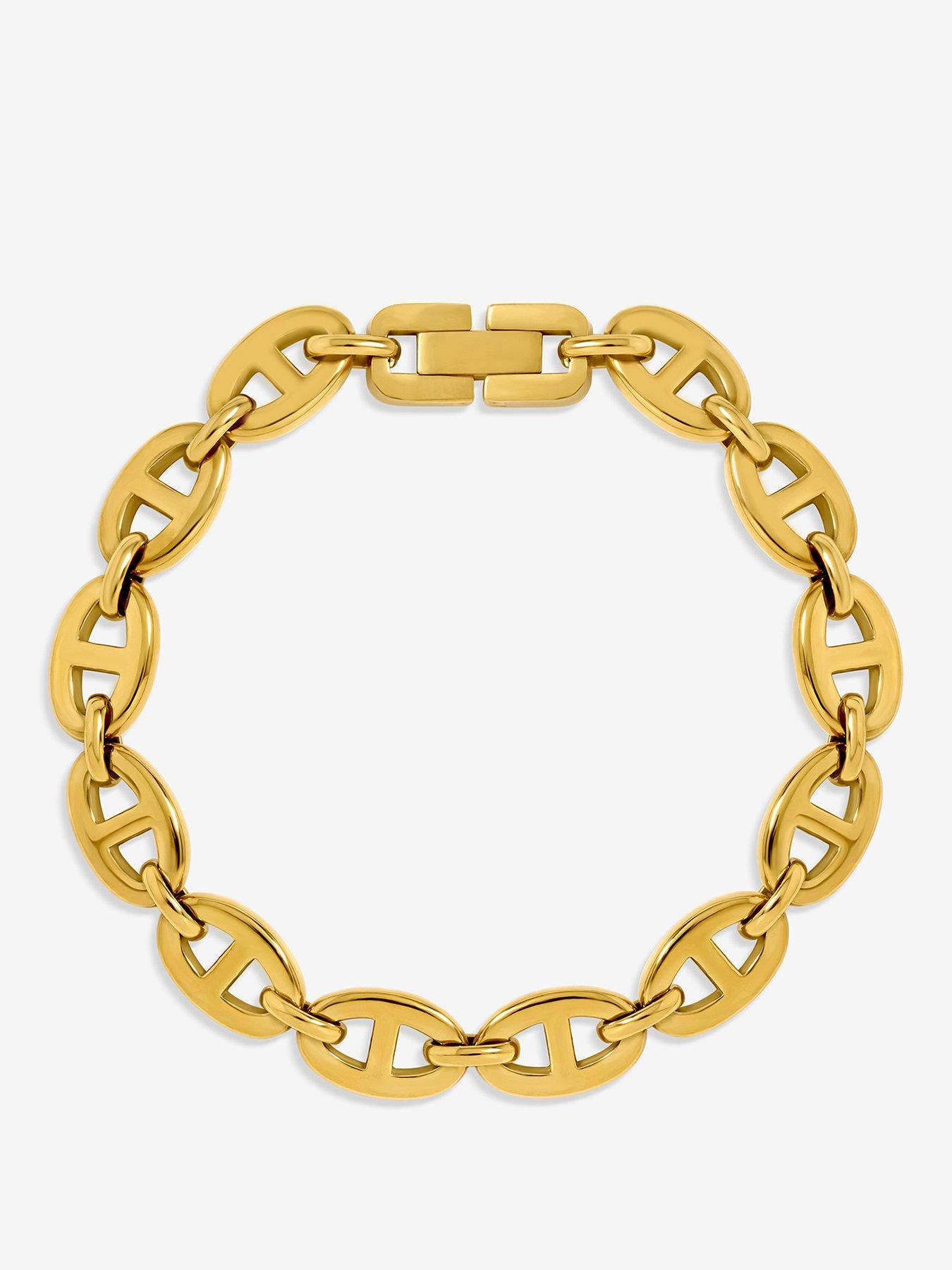 Jon Richard Jon Richard Gold Plated Mariner Link Stainless Steel Bracelet