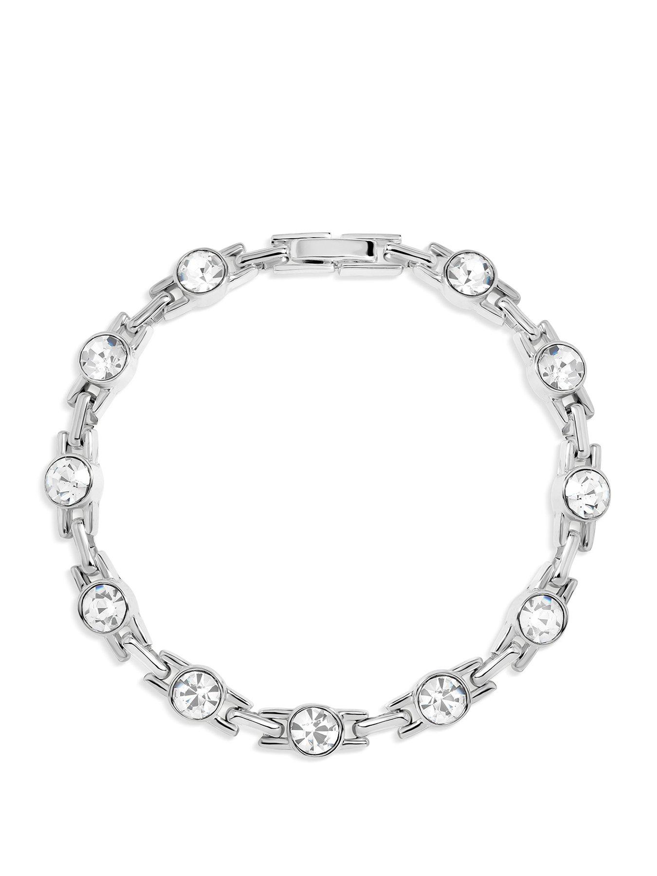 Image 1 of 3 of Jon Richard Silver Plated And Crystal Link Bracelet
