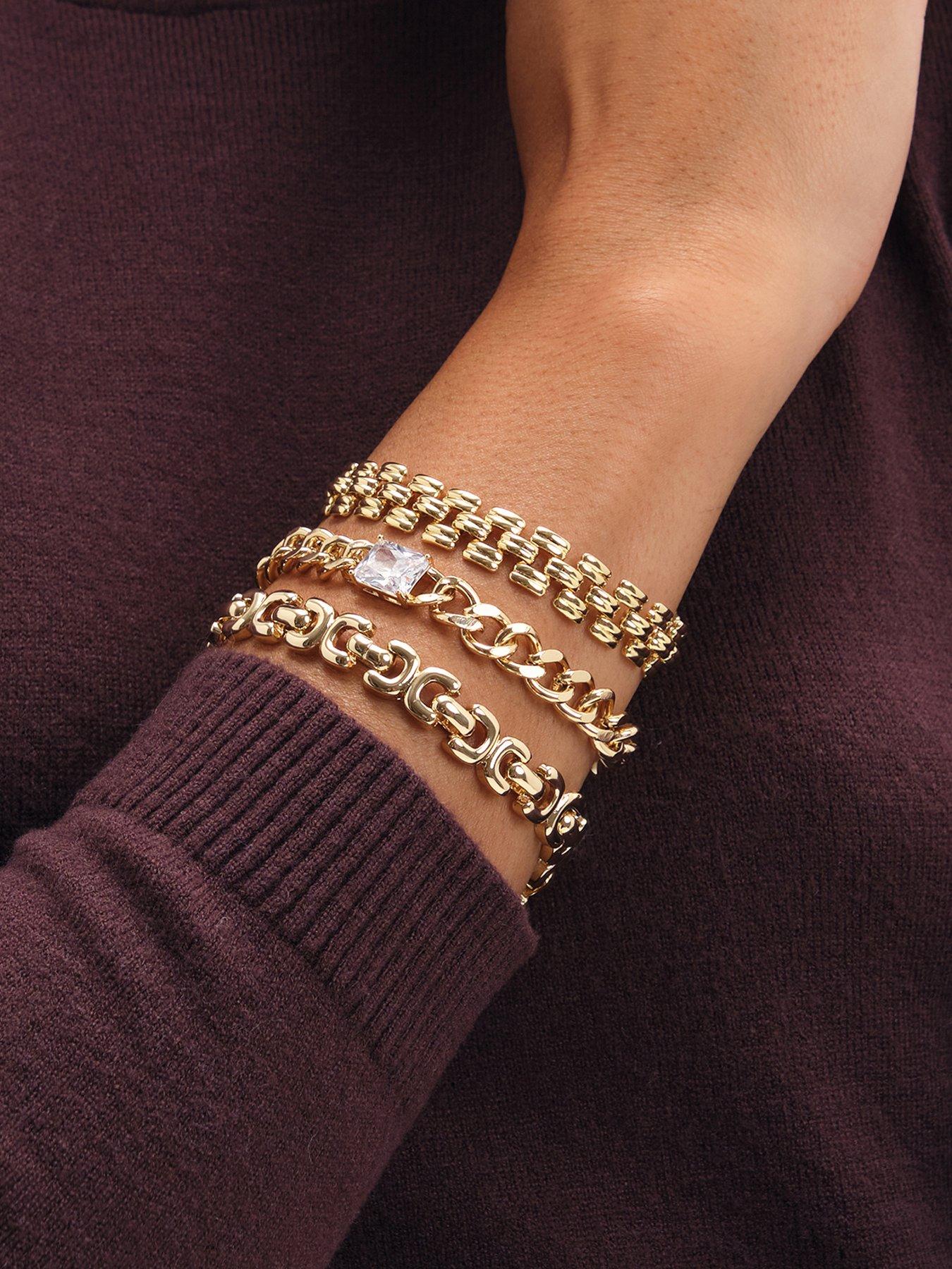 Jon Richard Gold Plated Kiss Link Bracelet