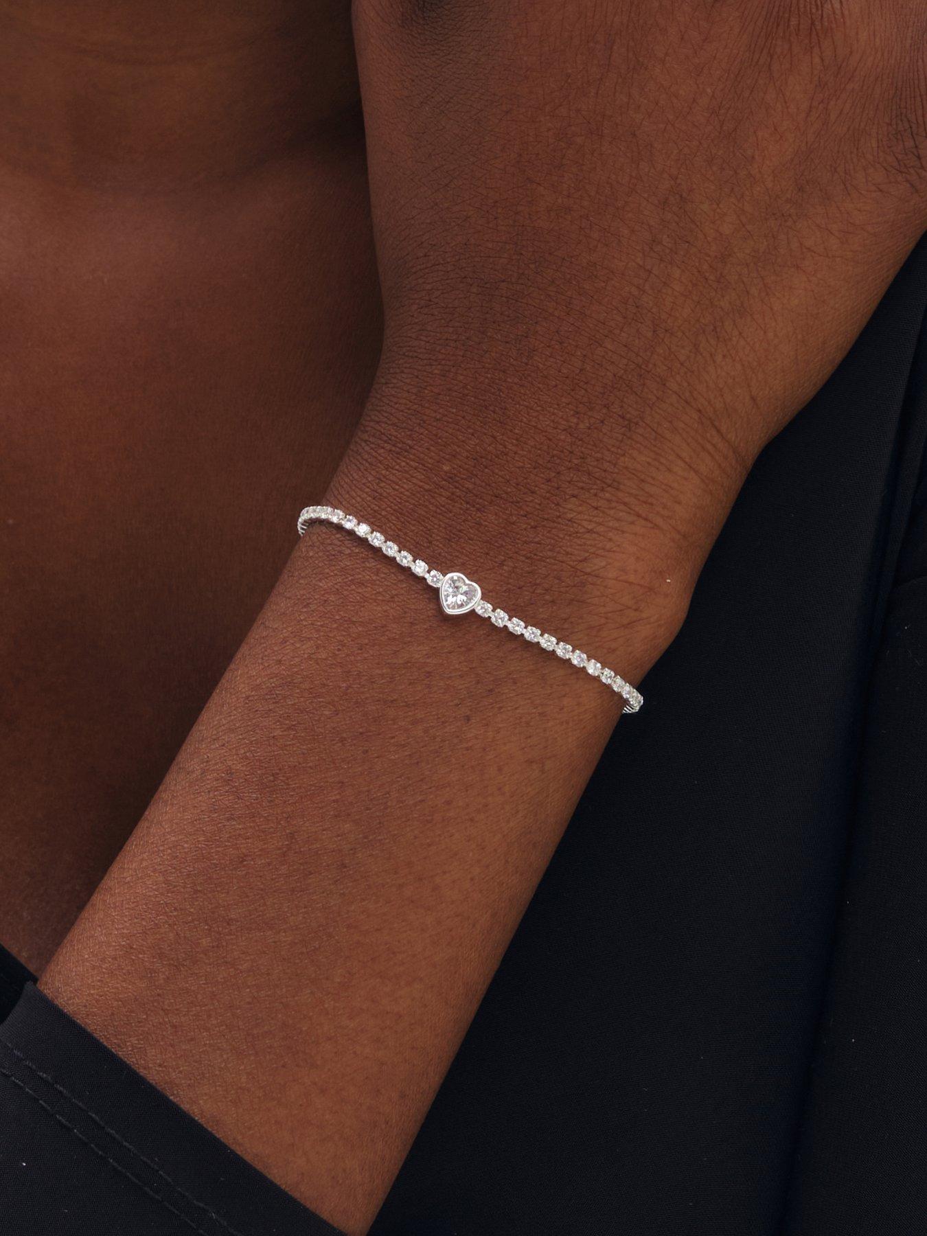 Image 2 of 3 of Inicio Silver Heart Bezel Tennis Bracelet