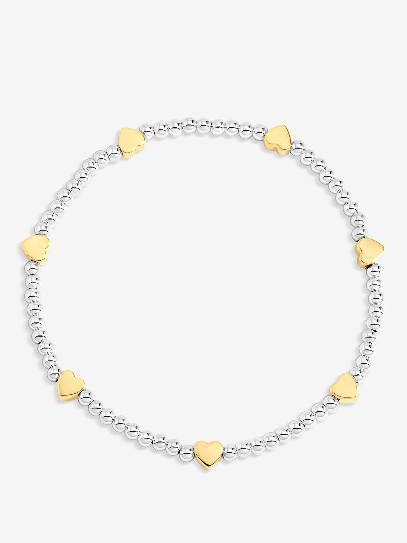 Inicio Inicio Two Tone Heart Stretch Bracelet - Gift Pouch