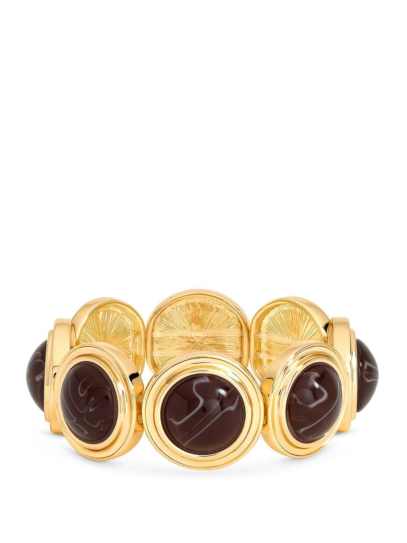 Image 1 of 3 of Mood Mood Gold Plated Resin Stretch Bracelet