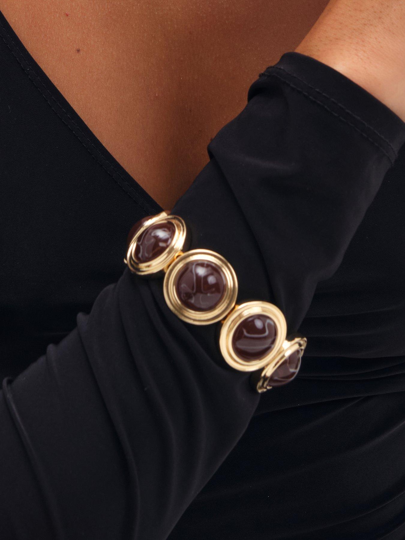 Image 2 of 3 of Mood Mood Gold Plated Resin Stretch Bracelet