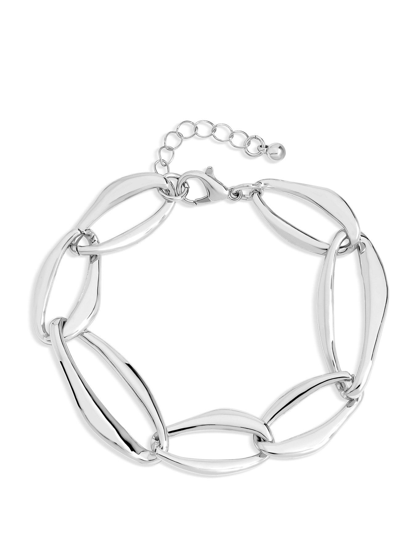 Image 1 of 1 of Mood Silver Plated Large Link Chain Bracelet