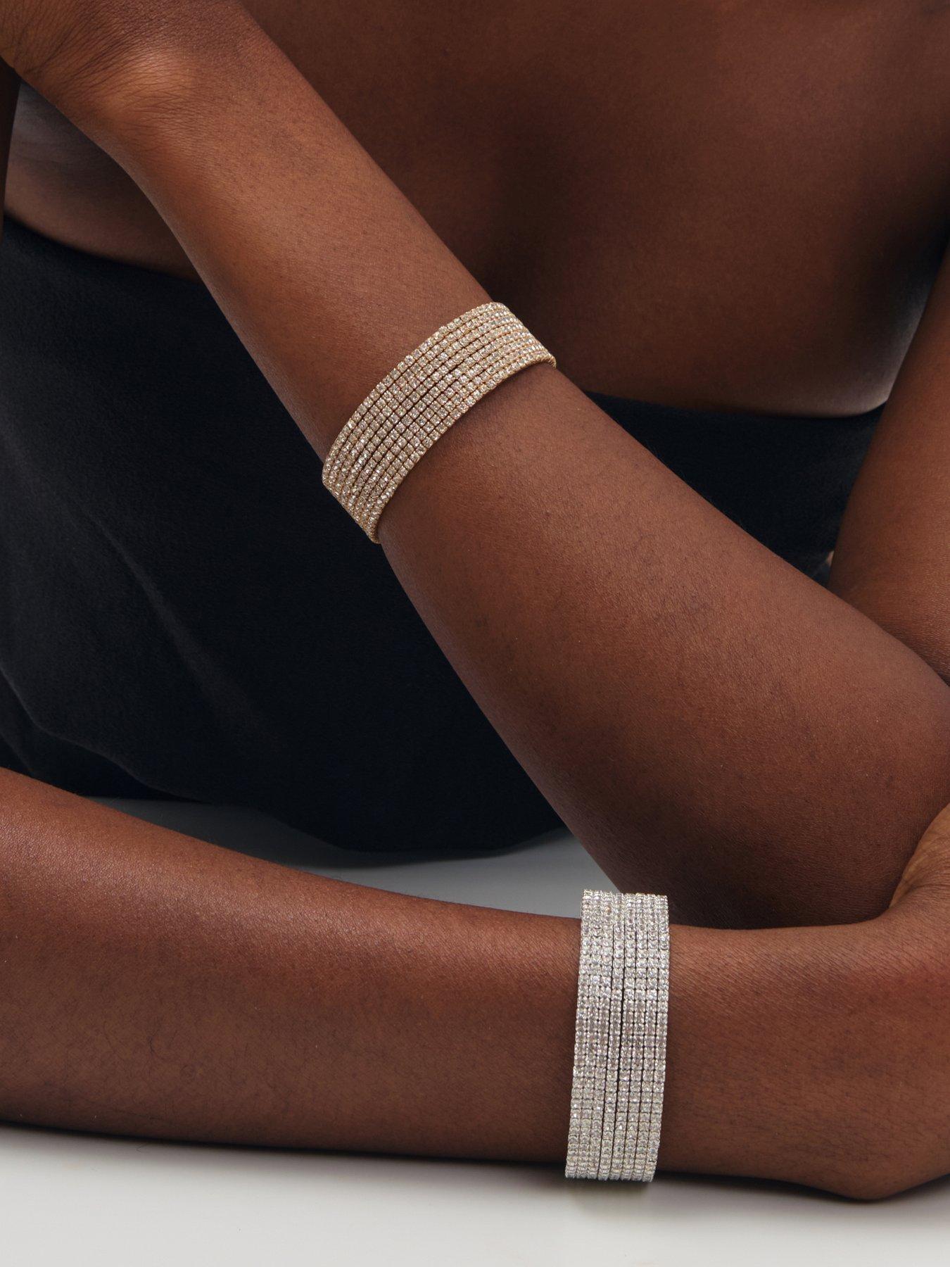 Image 3 of 3 of Mood Silver Crystal Cuff Bracelet