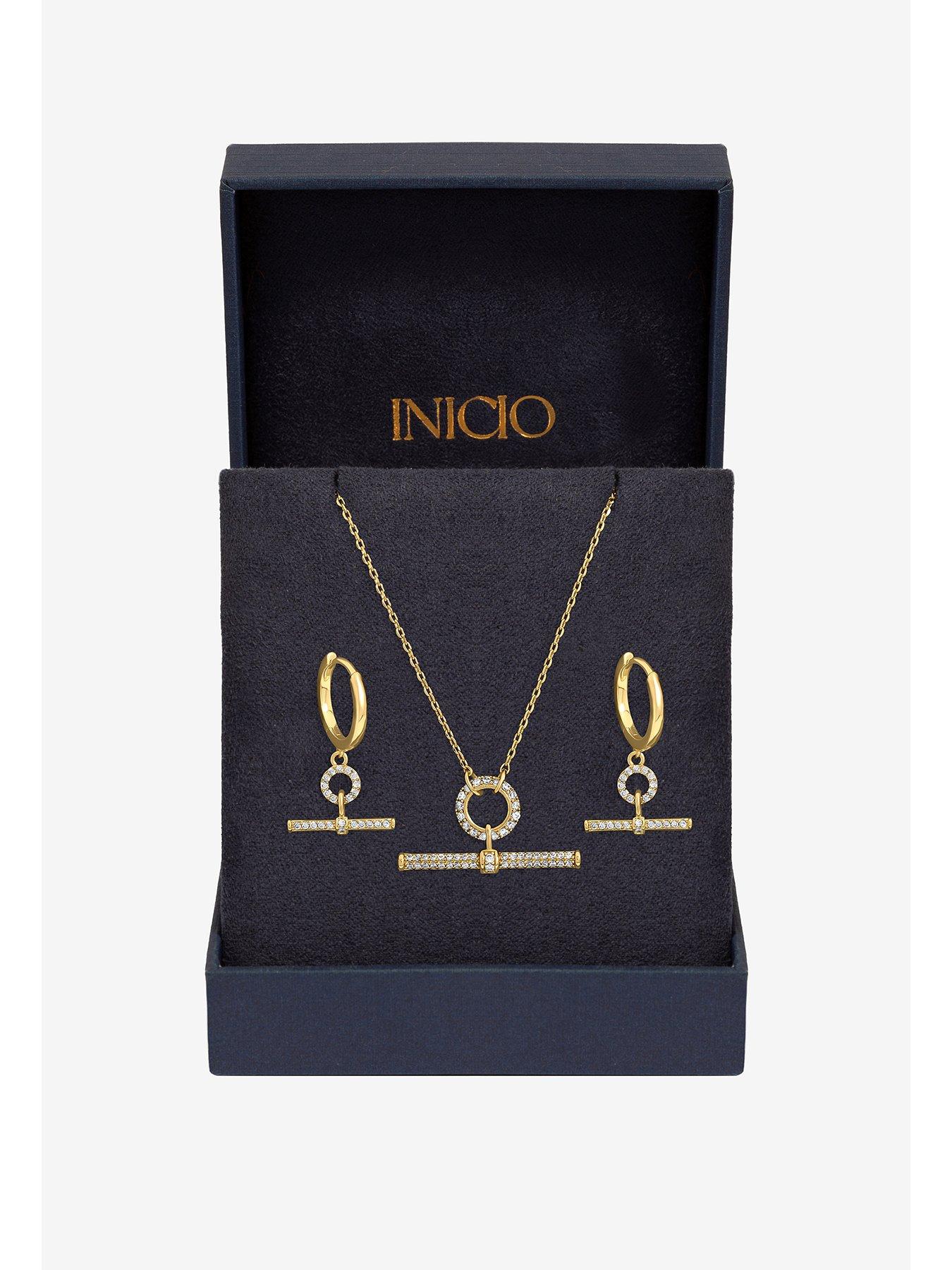 Inicio Inicio Gold Pave T-Bar Set - Gift Box
