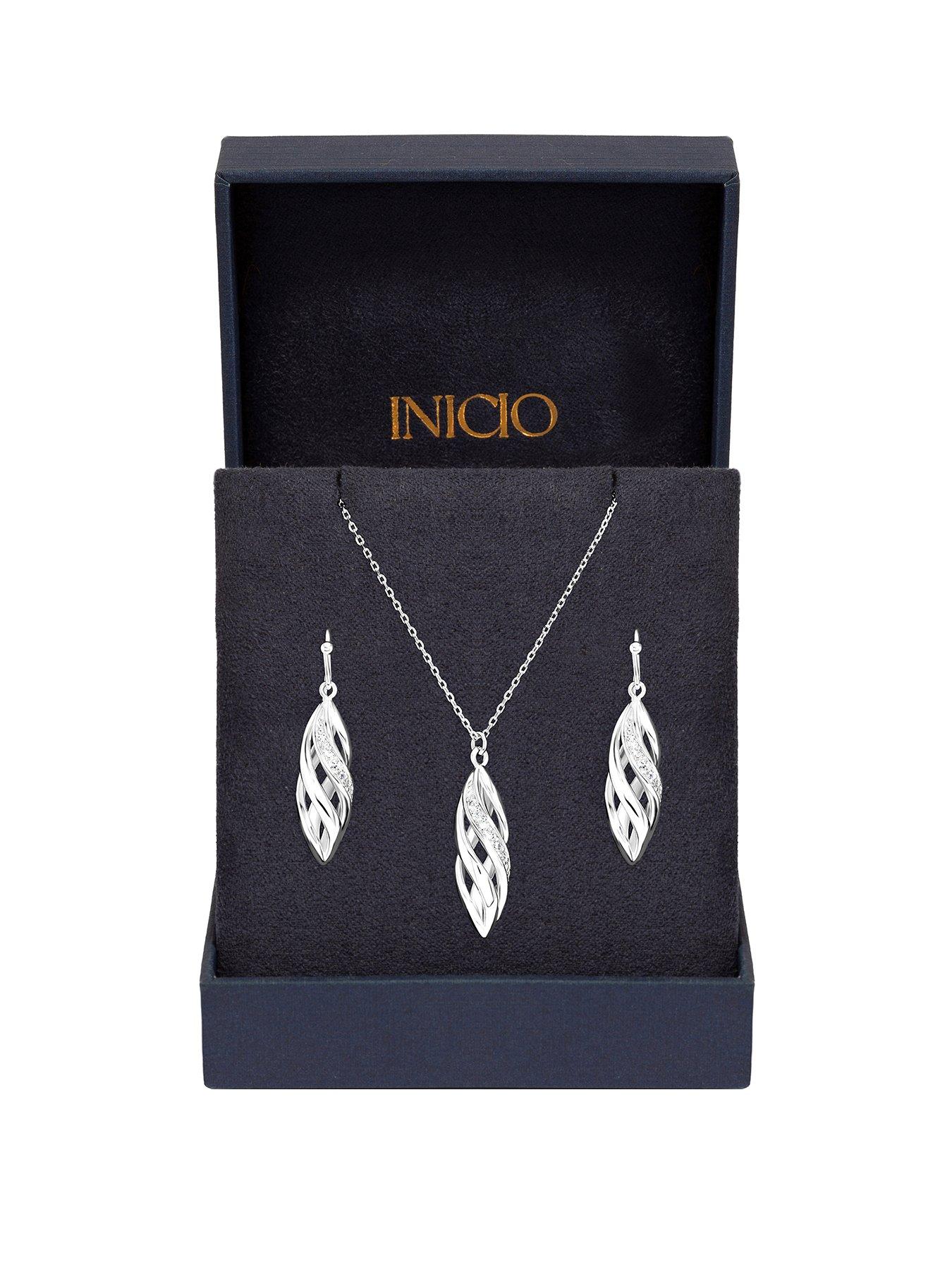 Inicio Polished And Pave Open Swirl Drop Set - Gift Box