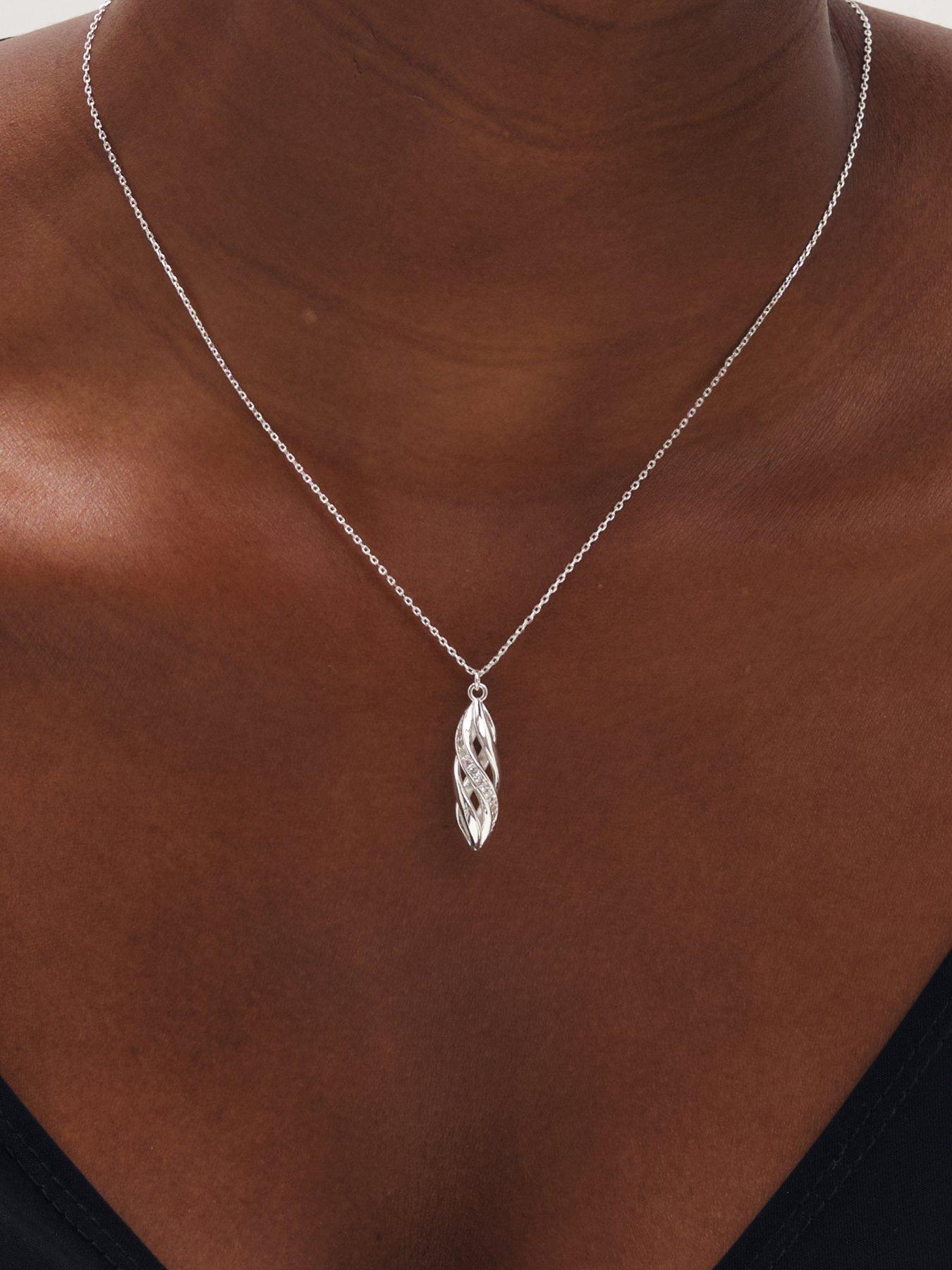Image 4 of 5 of Inicio Polished And Pave Open Swirl Drop Set - Gift Box