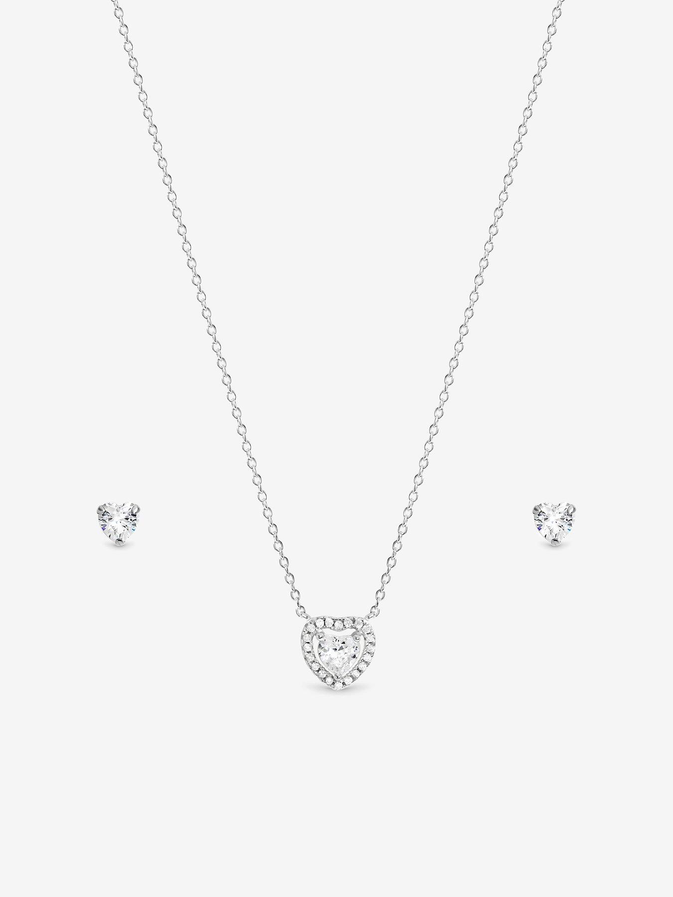 Image 2 of 2 of Simply Silver Simply Silver 925 Sterling Silver Halo Heart Set - Gift Box