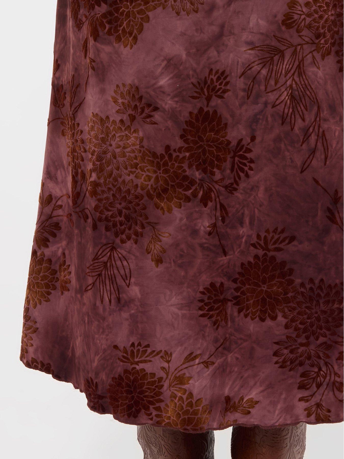 Image 5 of 6 of Joe Browns Floral Flocked Maxi Skirt With Washed Effect