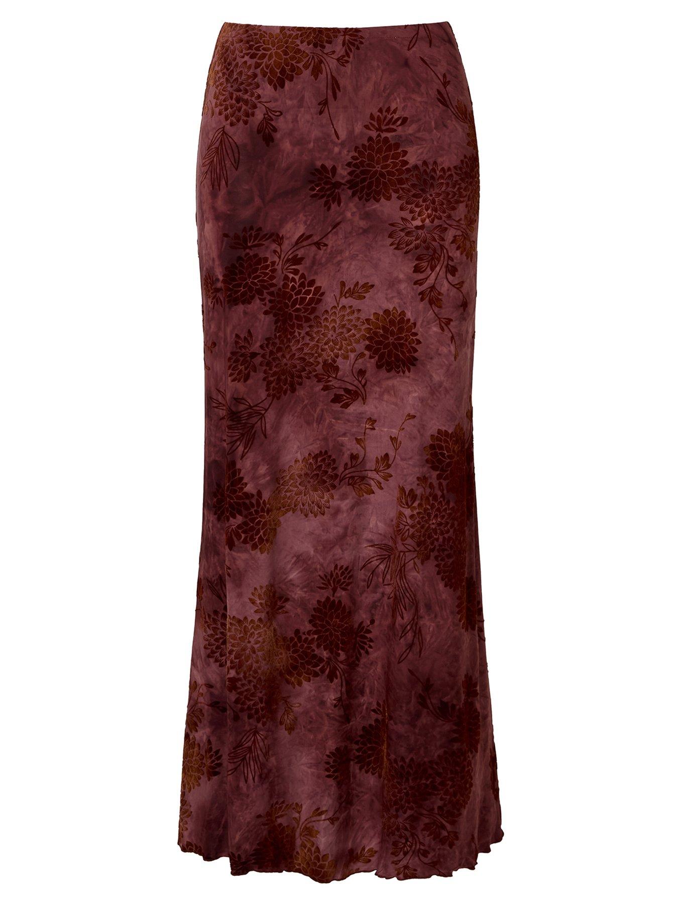 Image 6 of 6 of Joe Browns Floral Flocked Maxi Skirt With Washed Effect