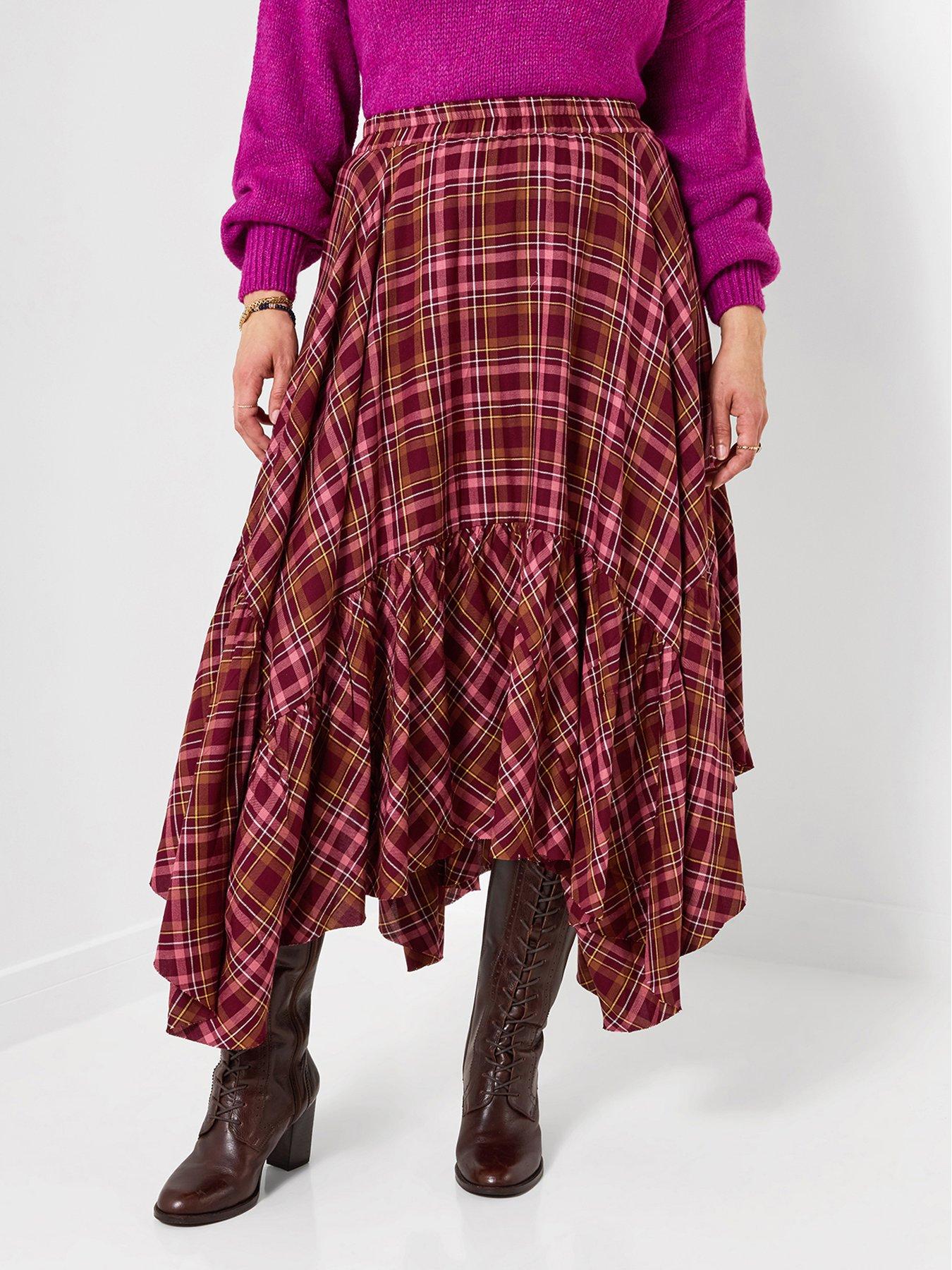 Joe Browns Checked Asymmetric Hem Maxi Skirt