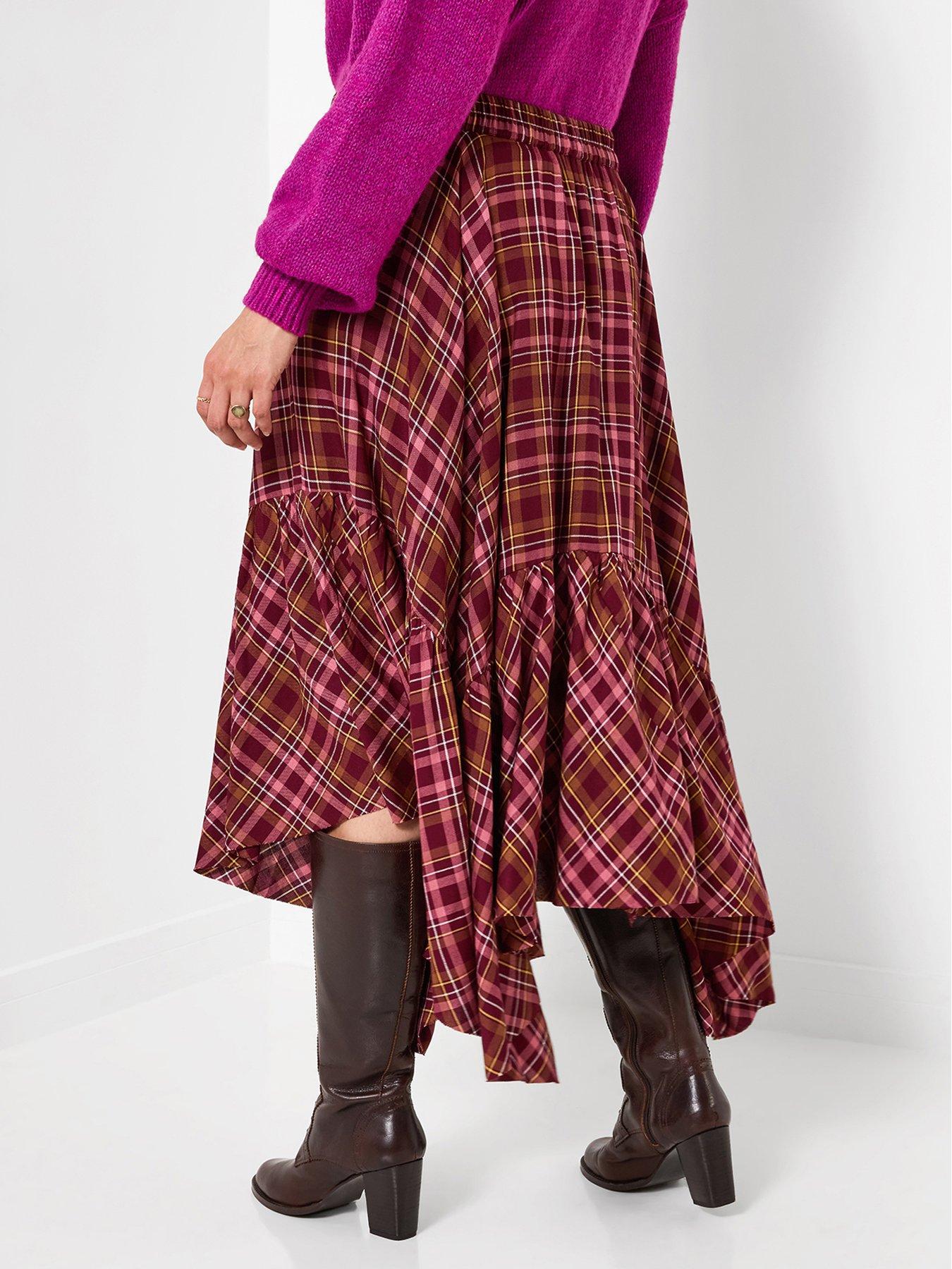 Image 2 of 6 of Joe Browns Checked Asymmetric Hem Maxi Skirt