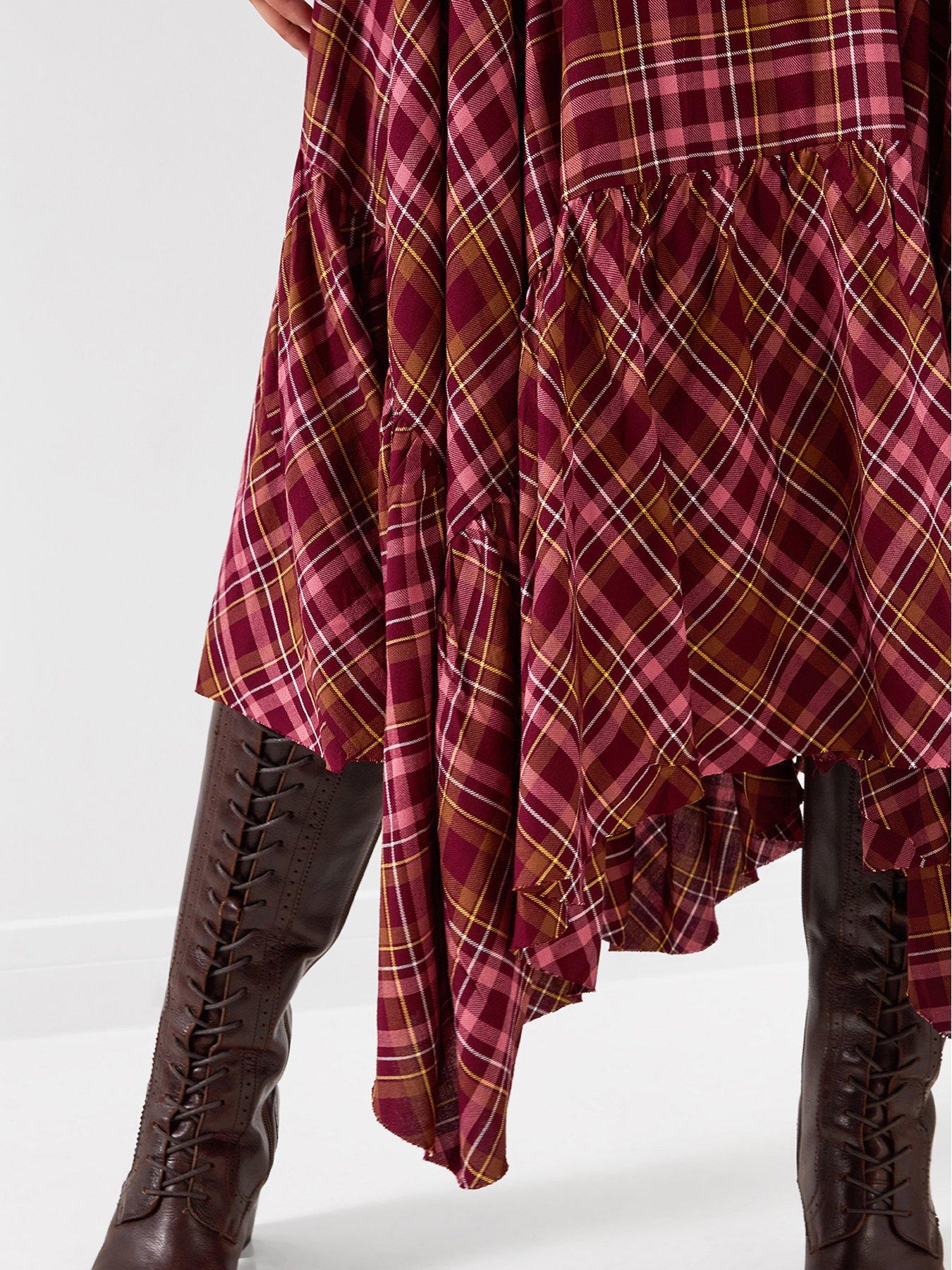 Image 4 of 6 of Joe Browns Checked Asymmetric Hem Maxi Skirt