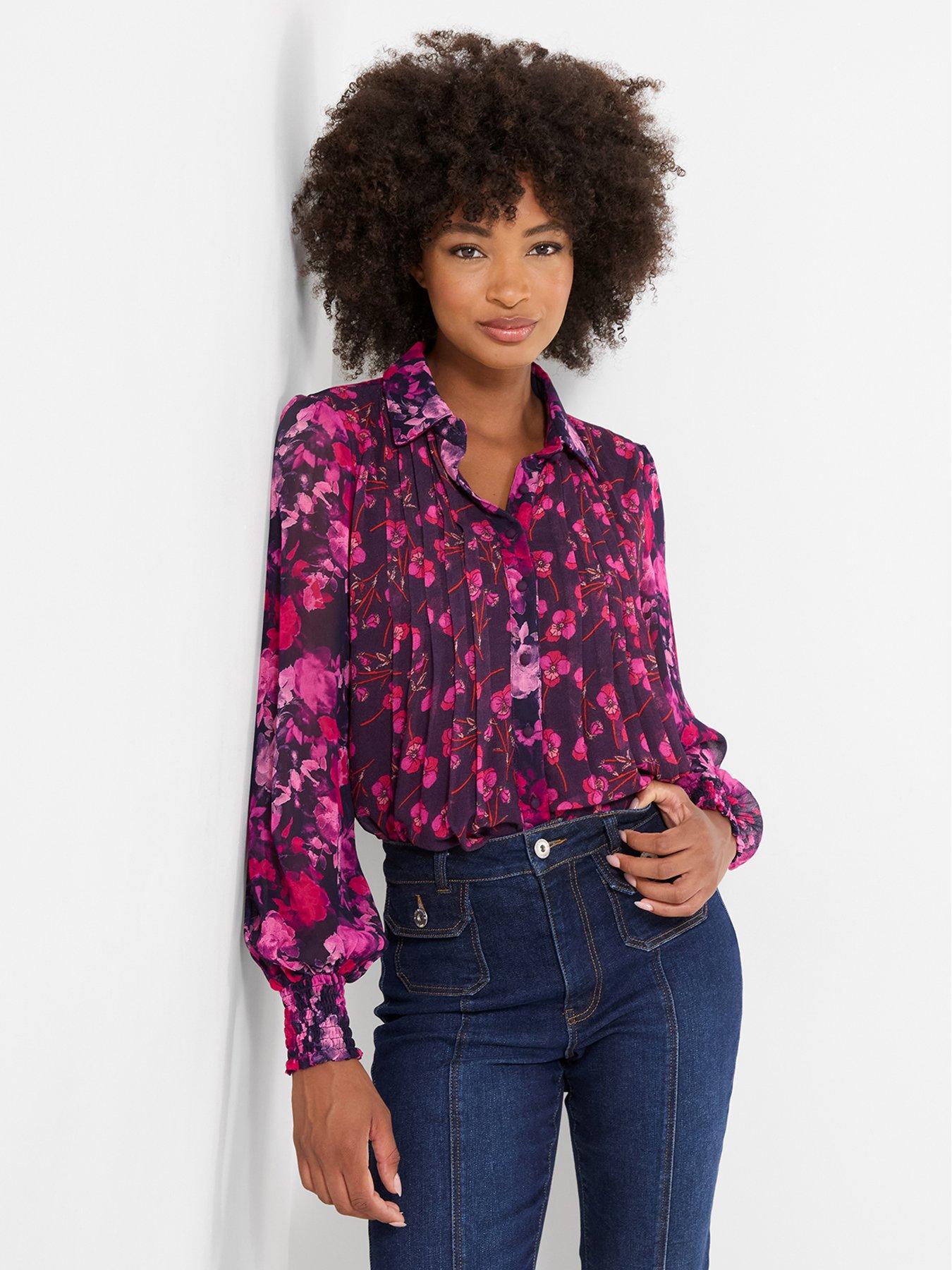 Image 1 of 5 of Joe Browns Penelope Floral Collared Blouse With Balloon Sleeve