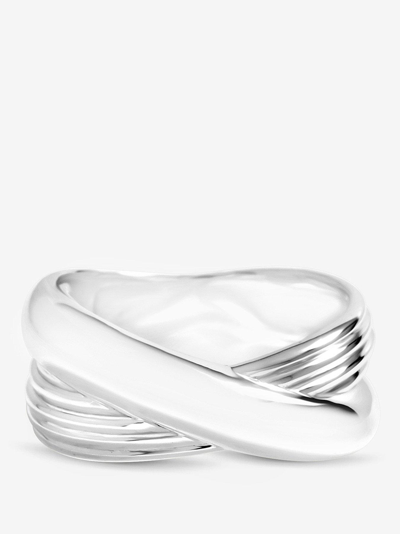 Jon Richard Inicio Polished Textured Wrapped Ring - Gift Pouch