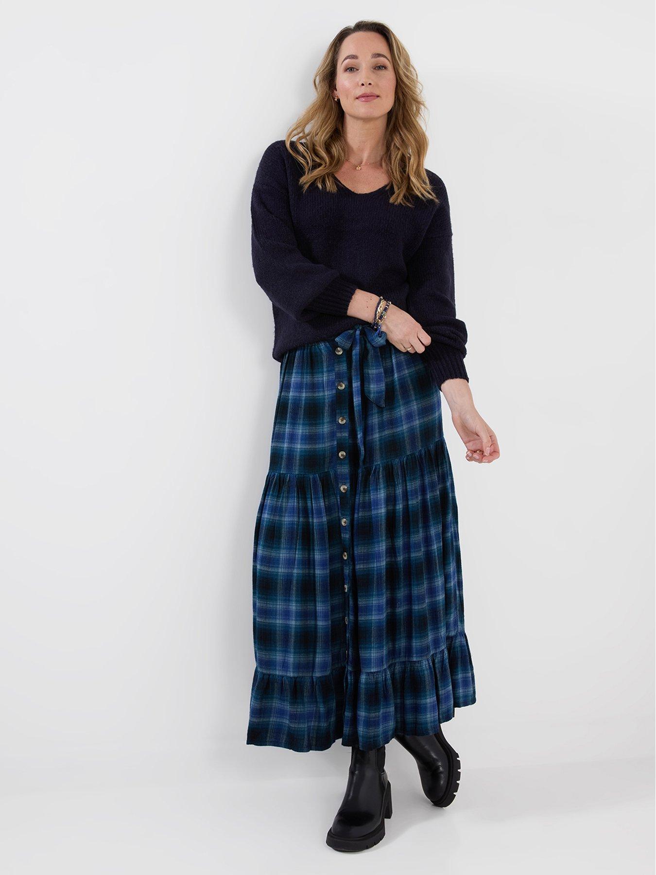 Image 3 of 6 of Joe Browns Button Down Plaid Maxi Skirt