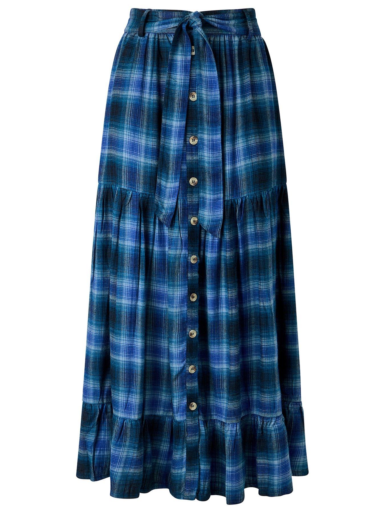 Image 6 of 6 of Joe Browns Button Down Plaid Maxi Skirt