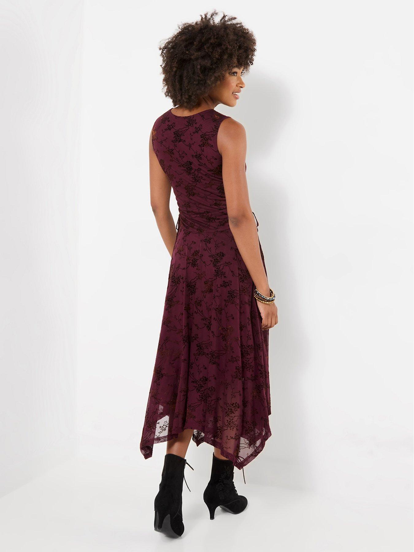 Image 2 of 5 of Joe Browns Dita Flocked Dippy Hem Maxi Dress