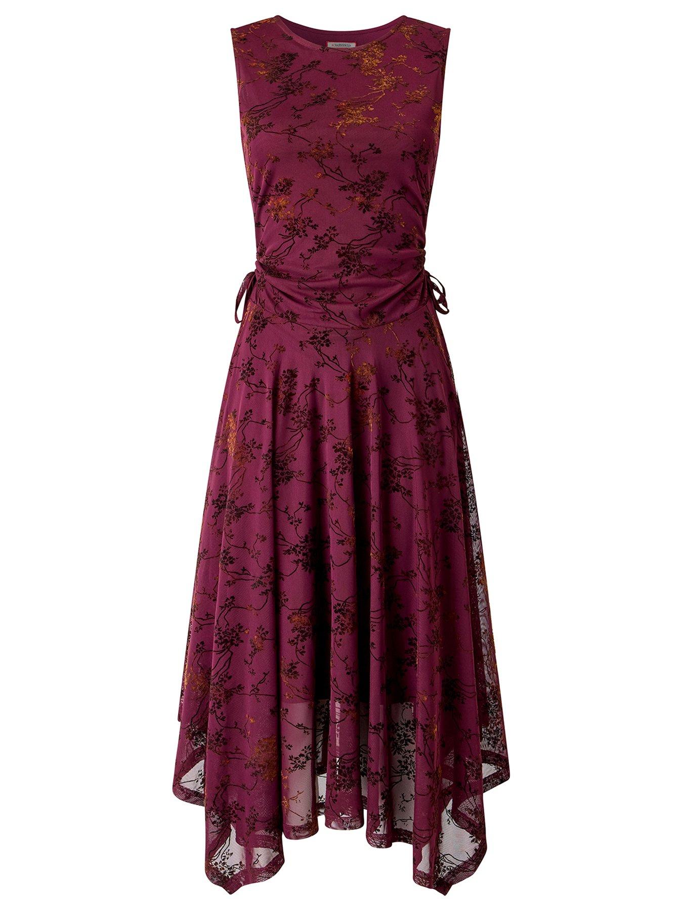 Image 5 of 5 of Joe Browns Dita Flocked Dippy Hem Maxi Dress