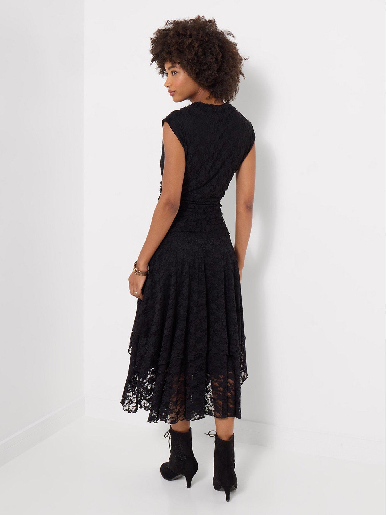 Image 2 of 7 of Joe Browns Elegant Lace Cowl Neck Dippy Hem Dress