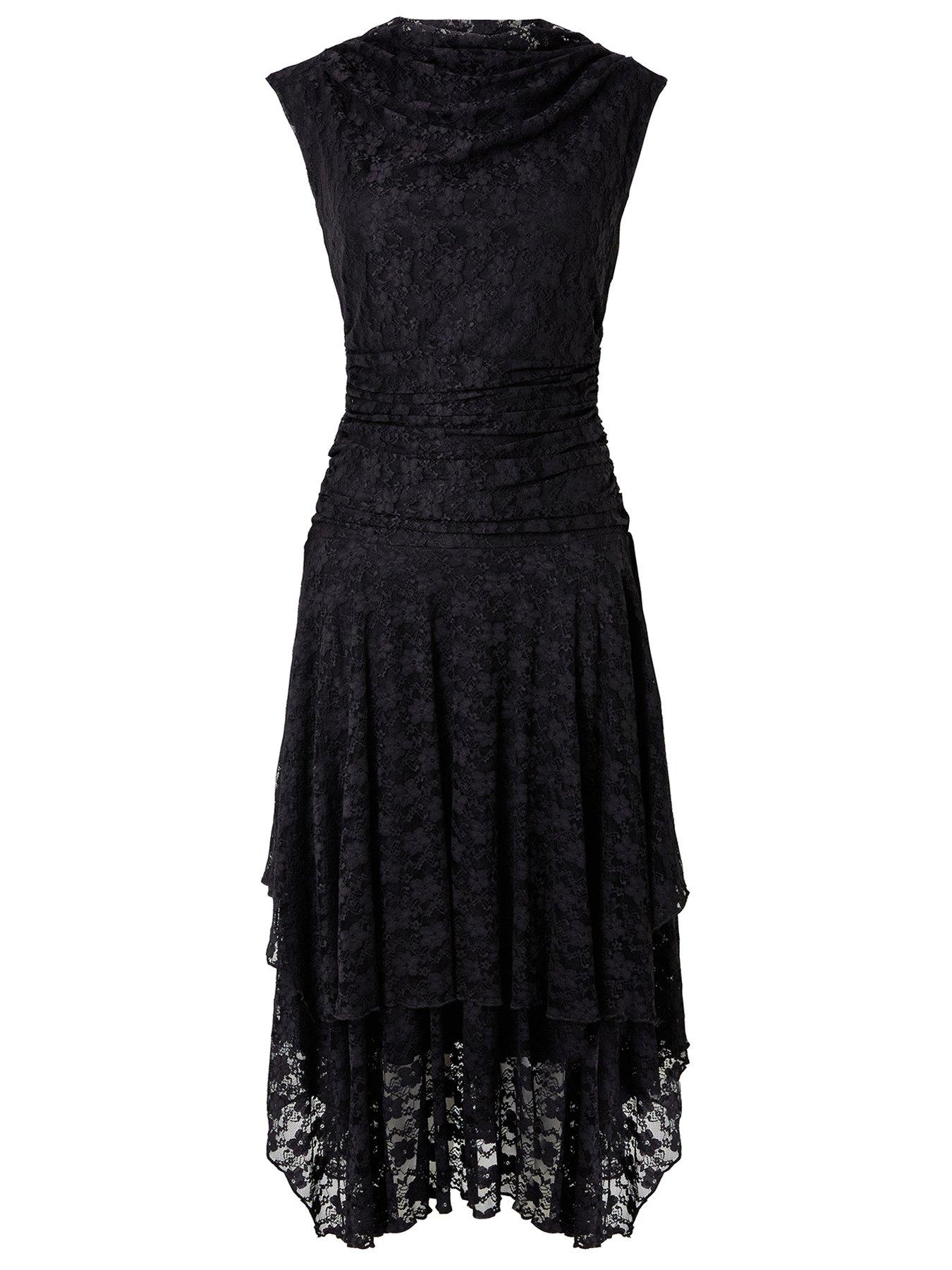 Image 7 of 7 of Joe Browns Elegant Lace Cowl Neck Dippy Hem Dress