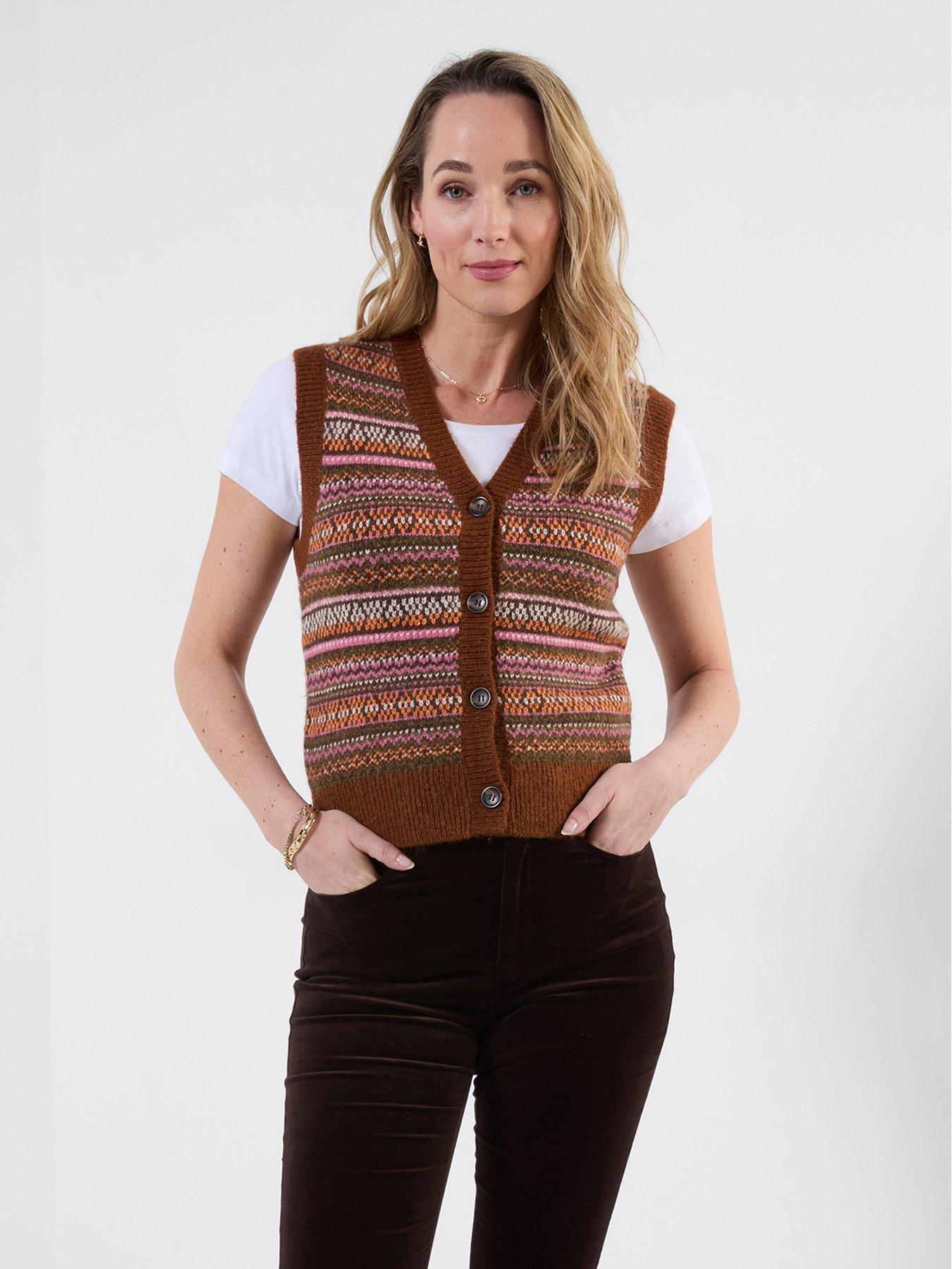 Joe Browns Autumn Days Fairisle Button Through Knitted Vest